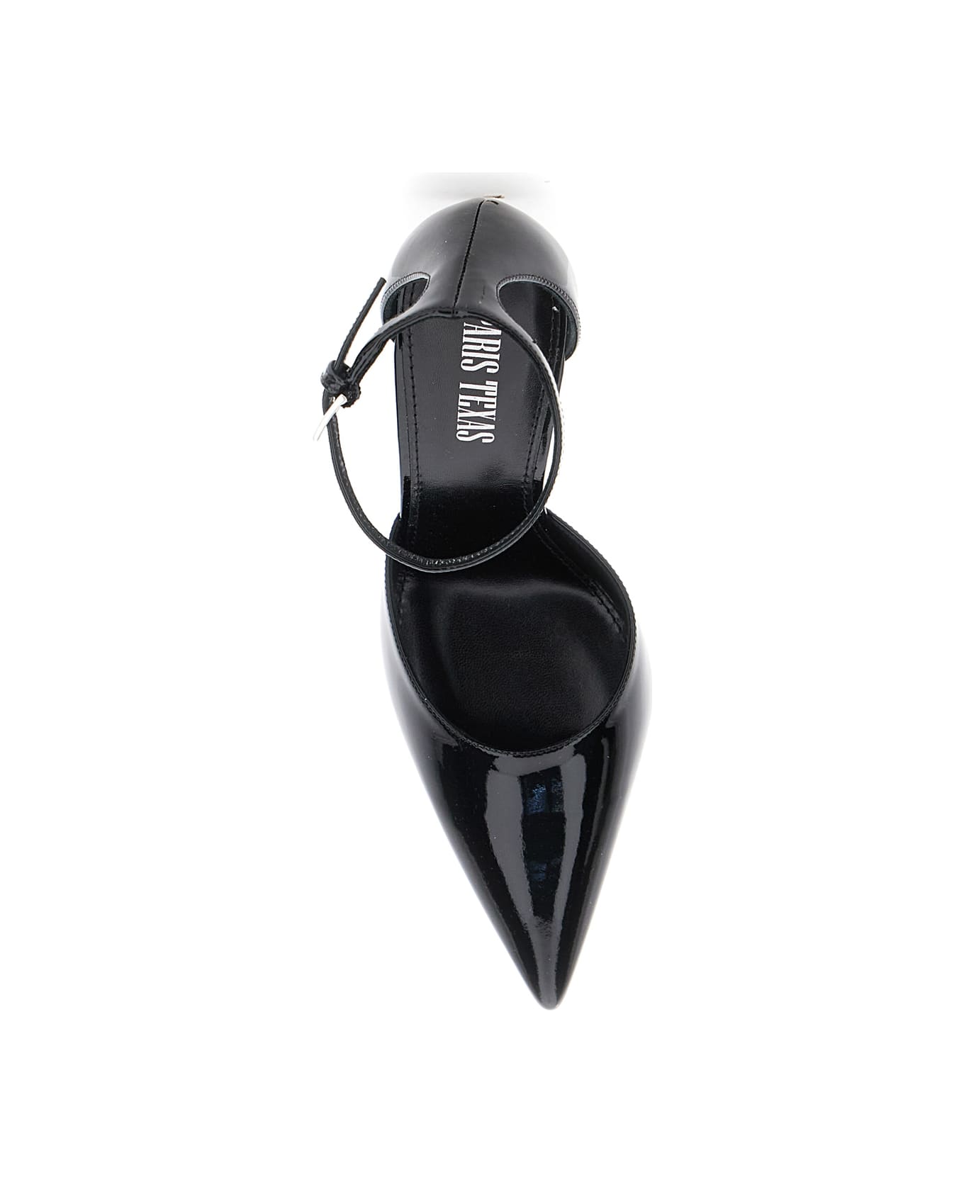 Paris Texas 'lidia' Bordeaux Slingback Pumps With Buckle Strap Closure And High Stiletto Heel In Patent Leather Woman - Black