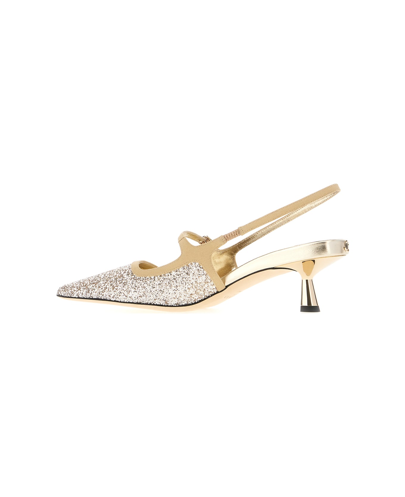 Jimmy Choo Embellished Leather Didi Pumps - GOLD