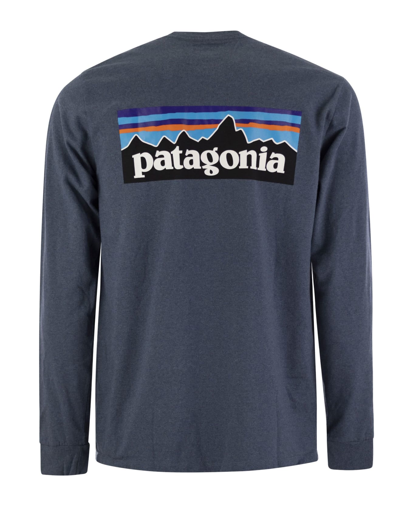 Patagonia T-shirt With Logo Long Sleeves - Avio