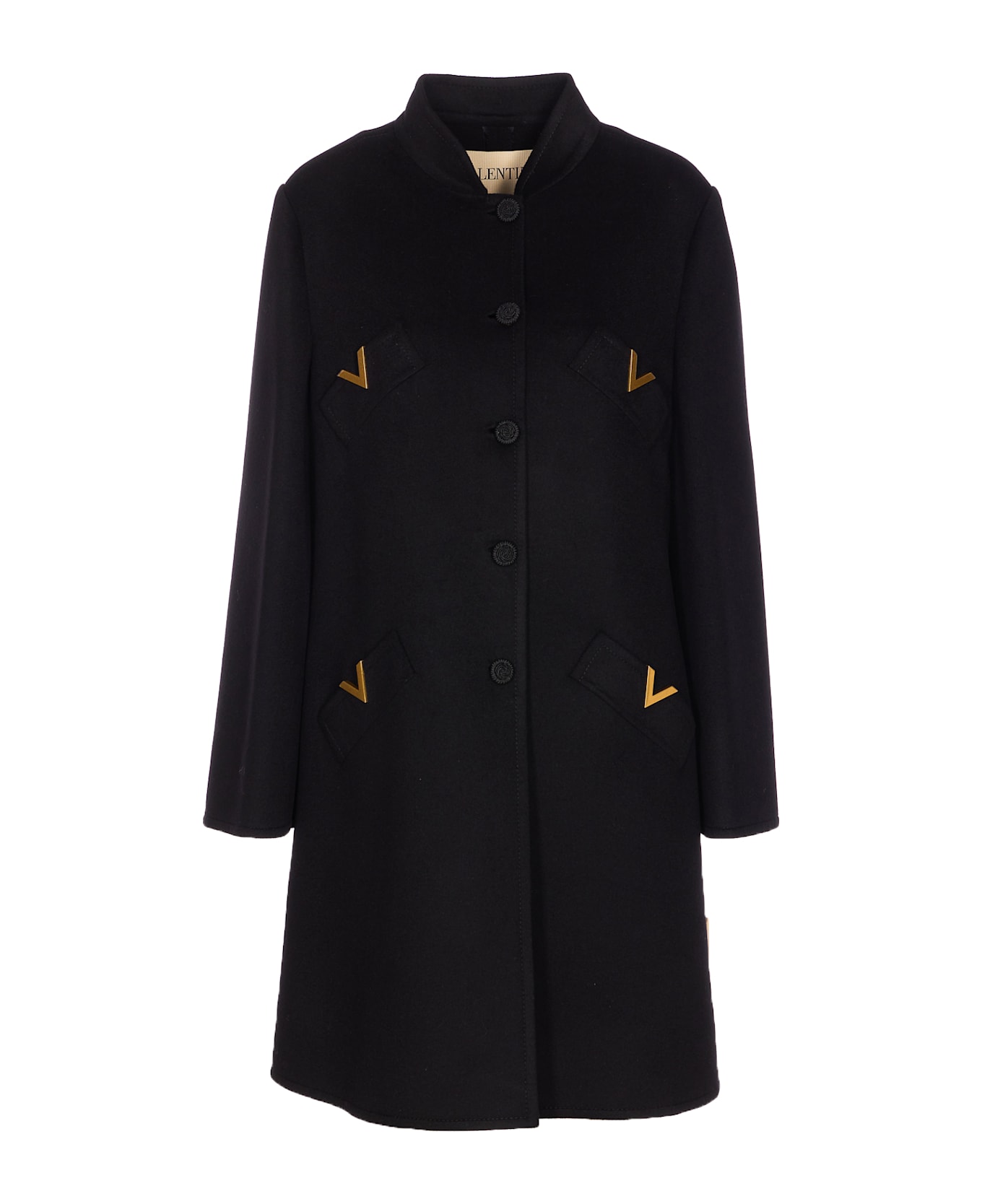 Valentino Garavani Solid Compact Drap Coat - Black