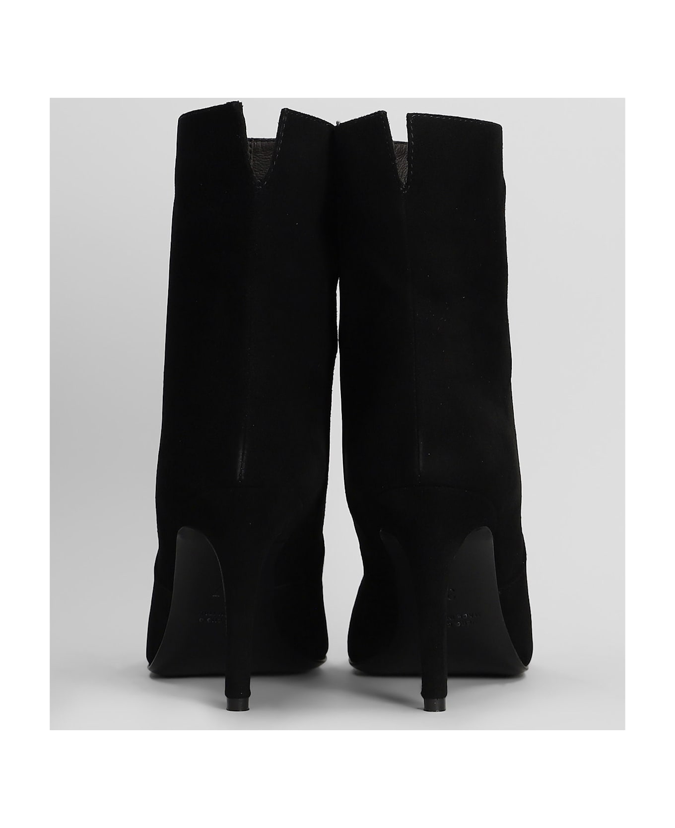 Via Roma 15 High Heels Ankle Boots In Black Suede - black