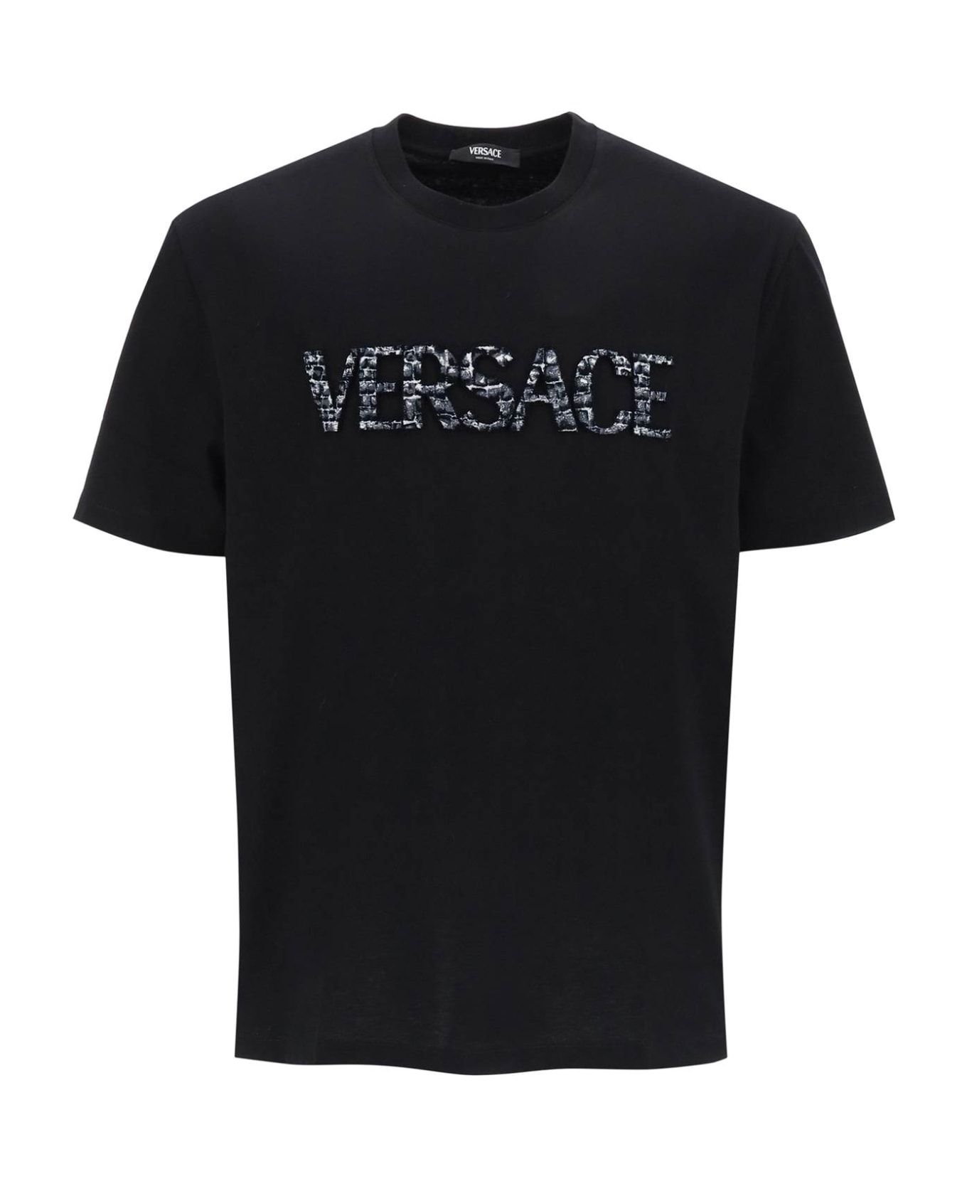 Versace Black Cotton T-shirt - BLACK (Black) シャツ