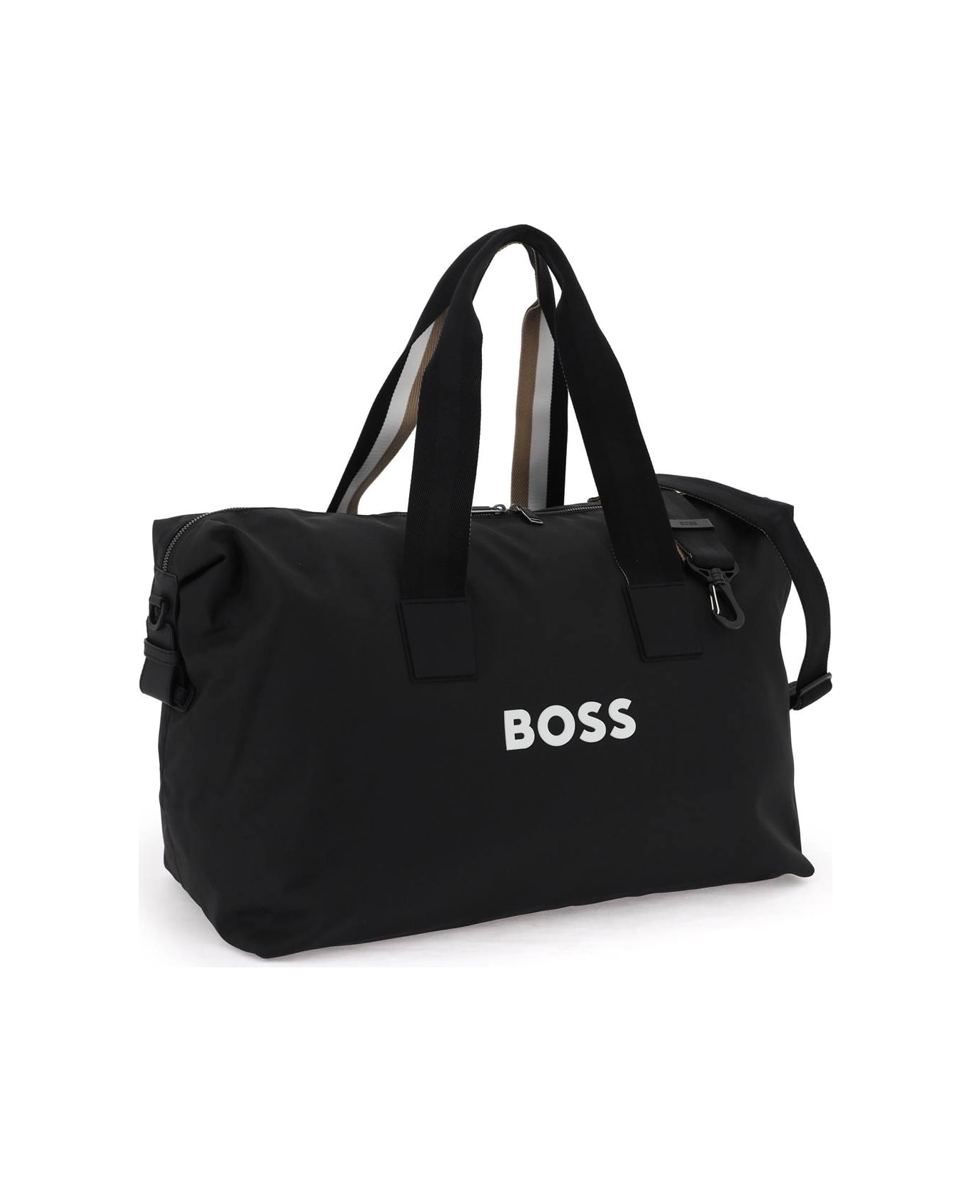Hugo Boss Rubberized Logo Duffle Bag - Black トラベルバッグ