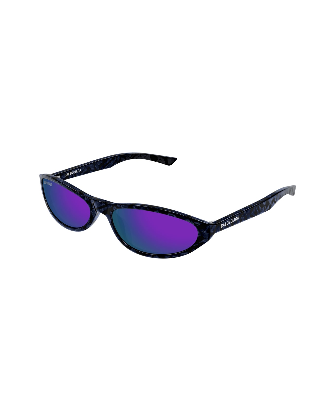 Balenciaga Eyewear Balenciaga Bb0007s Linea Everyday 011 Violet Black Sunglasses - Nero