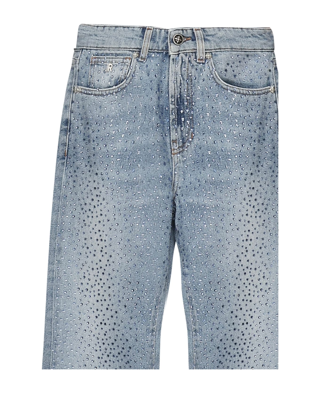 John Richmond Flare Jeans With Rhinestones - DENIM BLUE MEDIUM