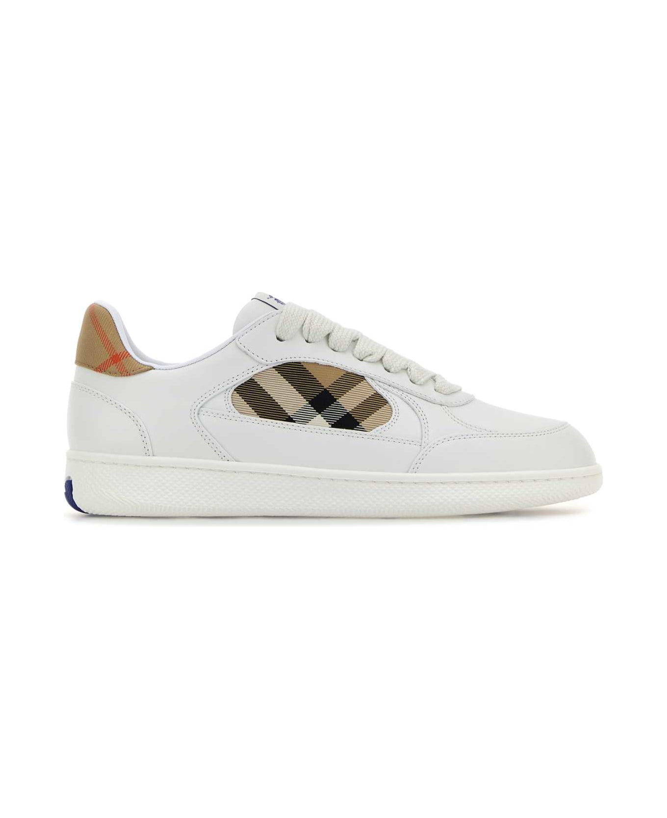 Burberry White Leather Terrace Sneakers - WHITE