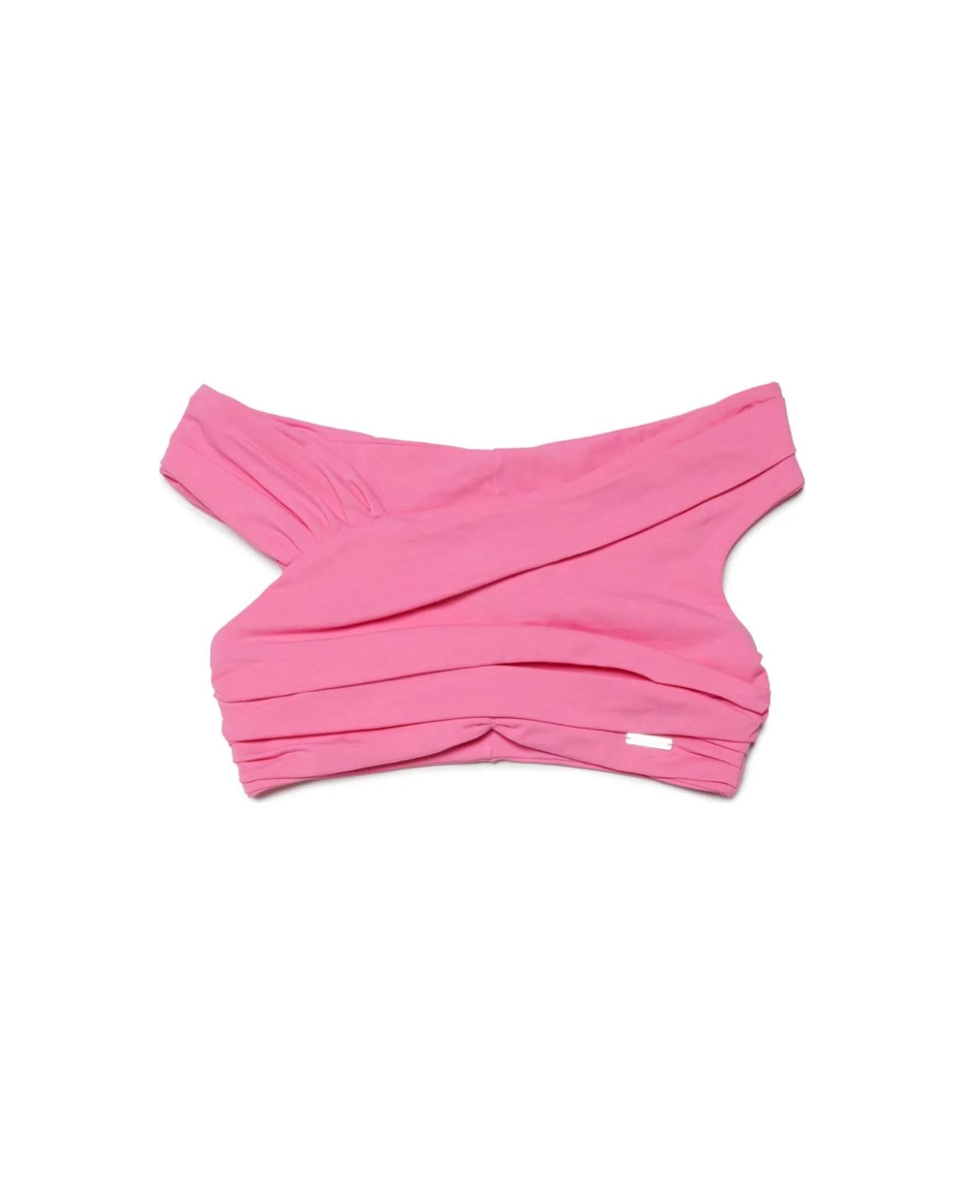 Dsquared2 Top Corto Con Ruches - Pink トップス