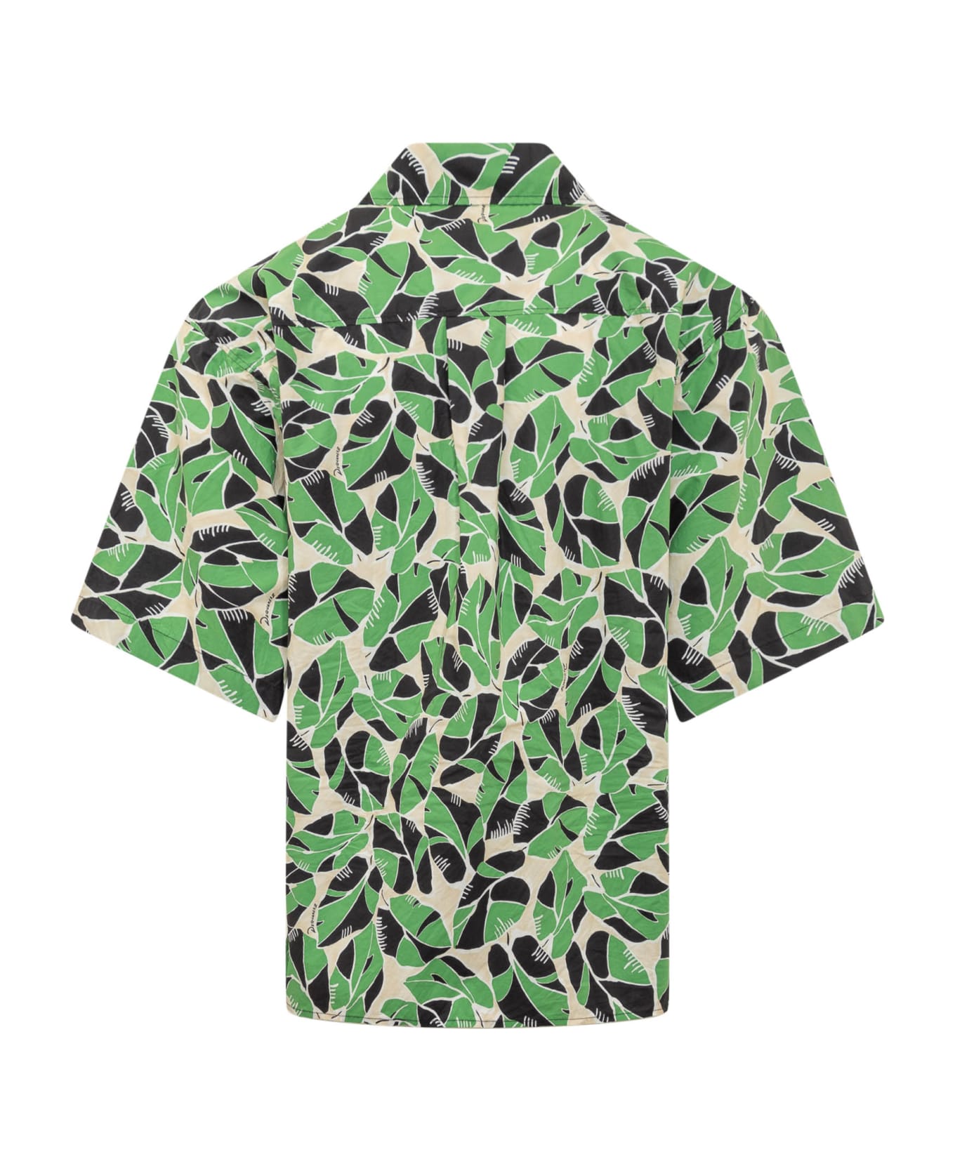 Dsquared2 Bowling Collar Shirt - BEIGE/GREEN