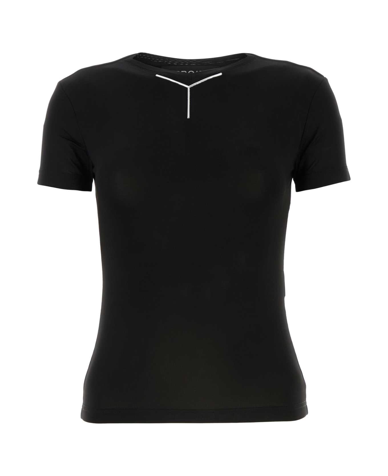Y/Project Black Stretch Viscose T-shirt - BLACK Tシャツ