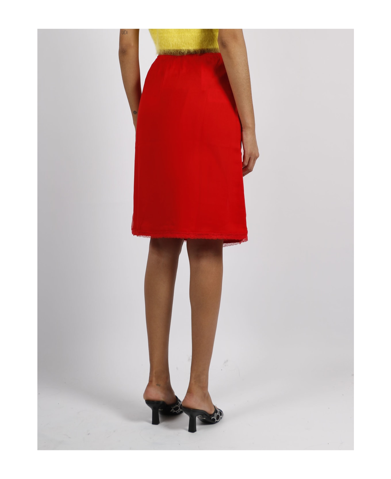 Gucci Silk Chiffon Skirt - Red