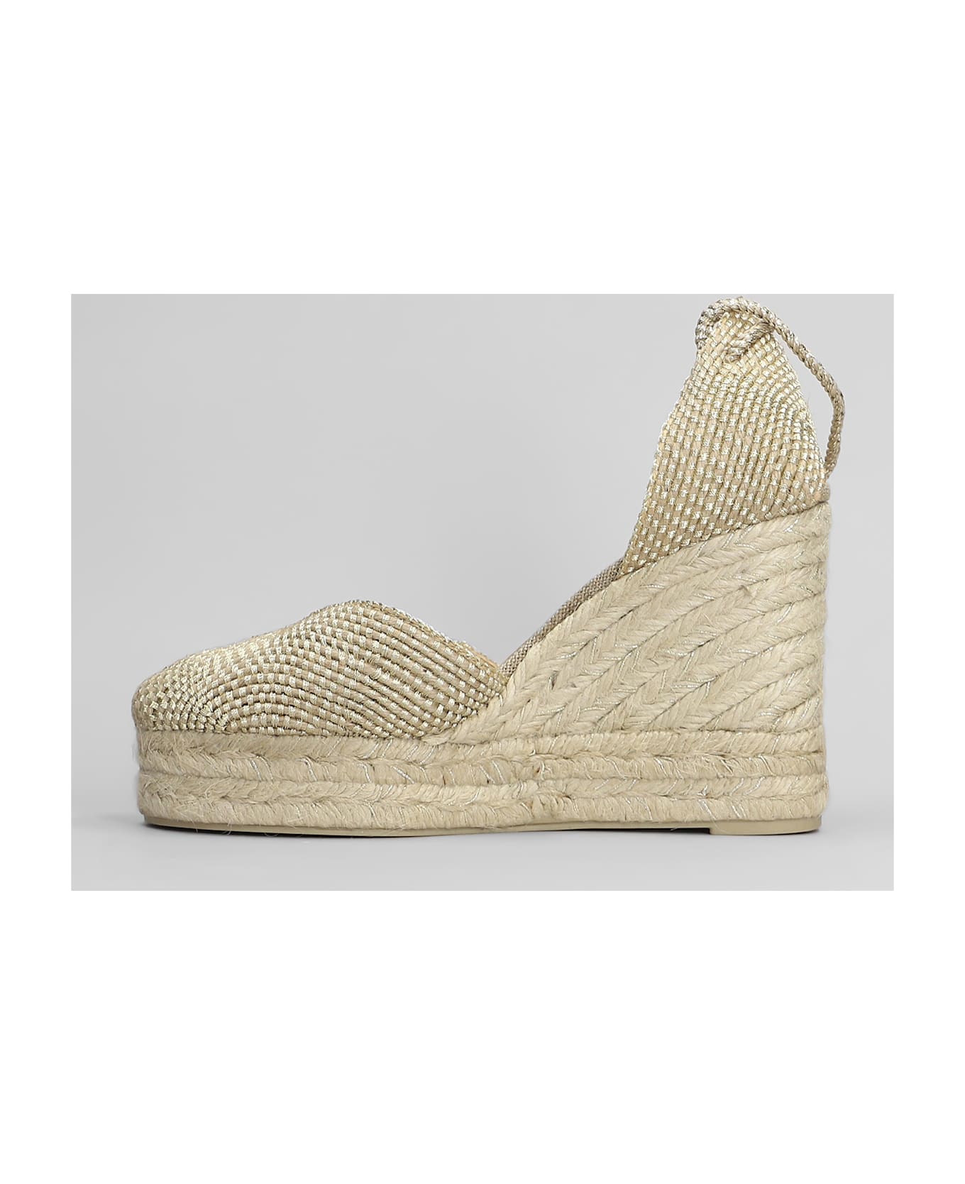 Castañer Coral-8ed-256 Wedges In Gold Fabric - gold