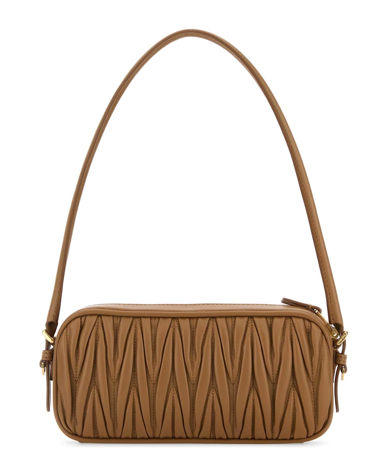 Miu Miu Camel Leather Shoulder Bag - CARAMEL