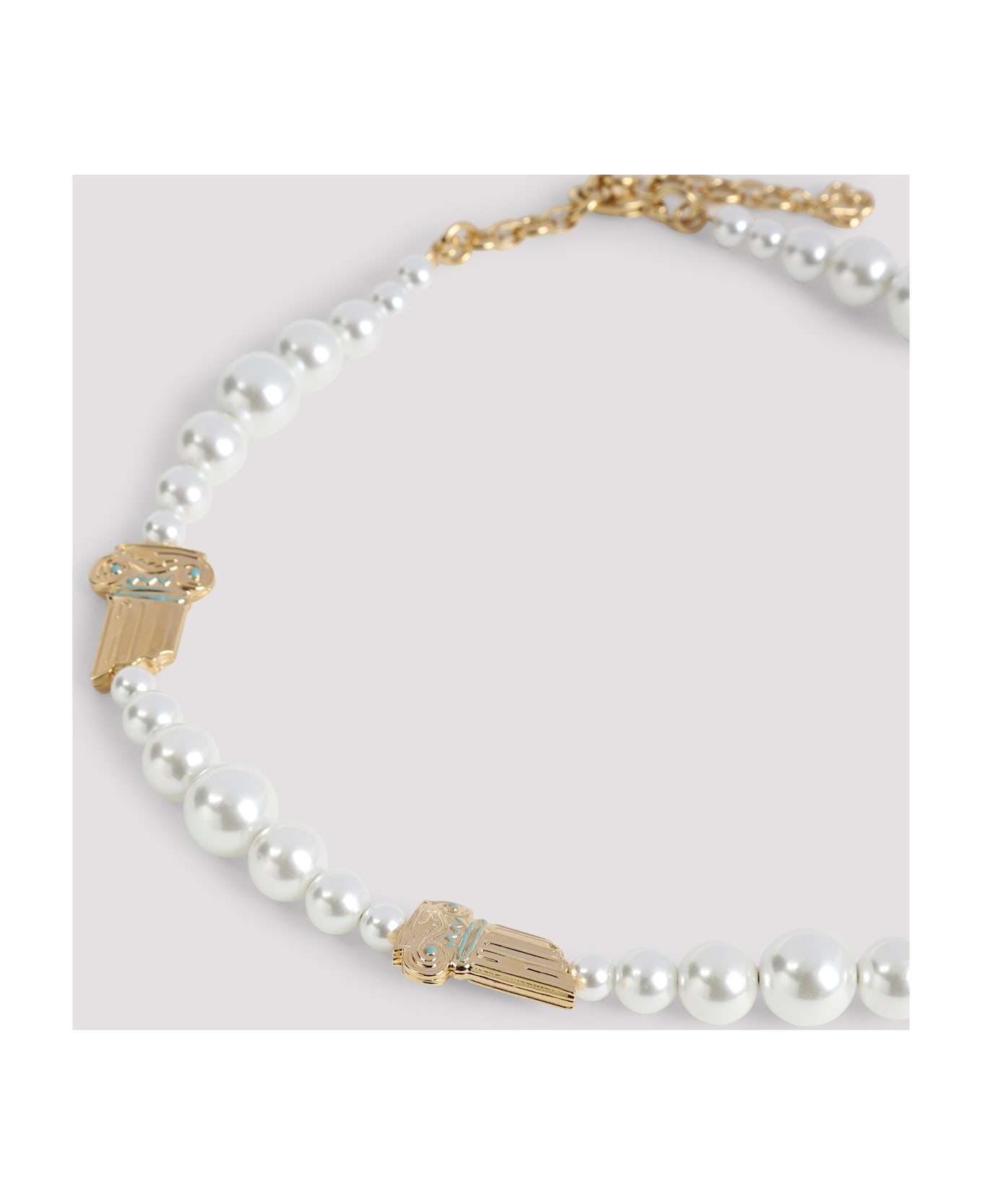 Casablanca Gradient Pearl Column Necklace - Gold Pearl