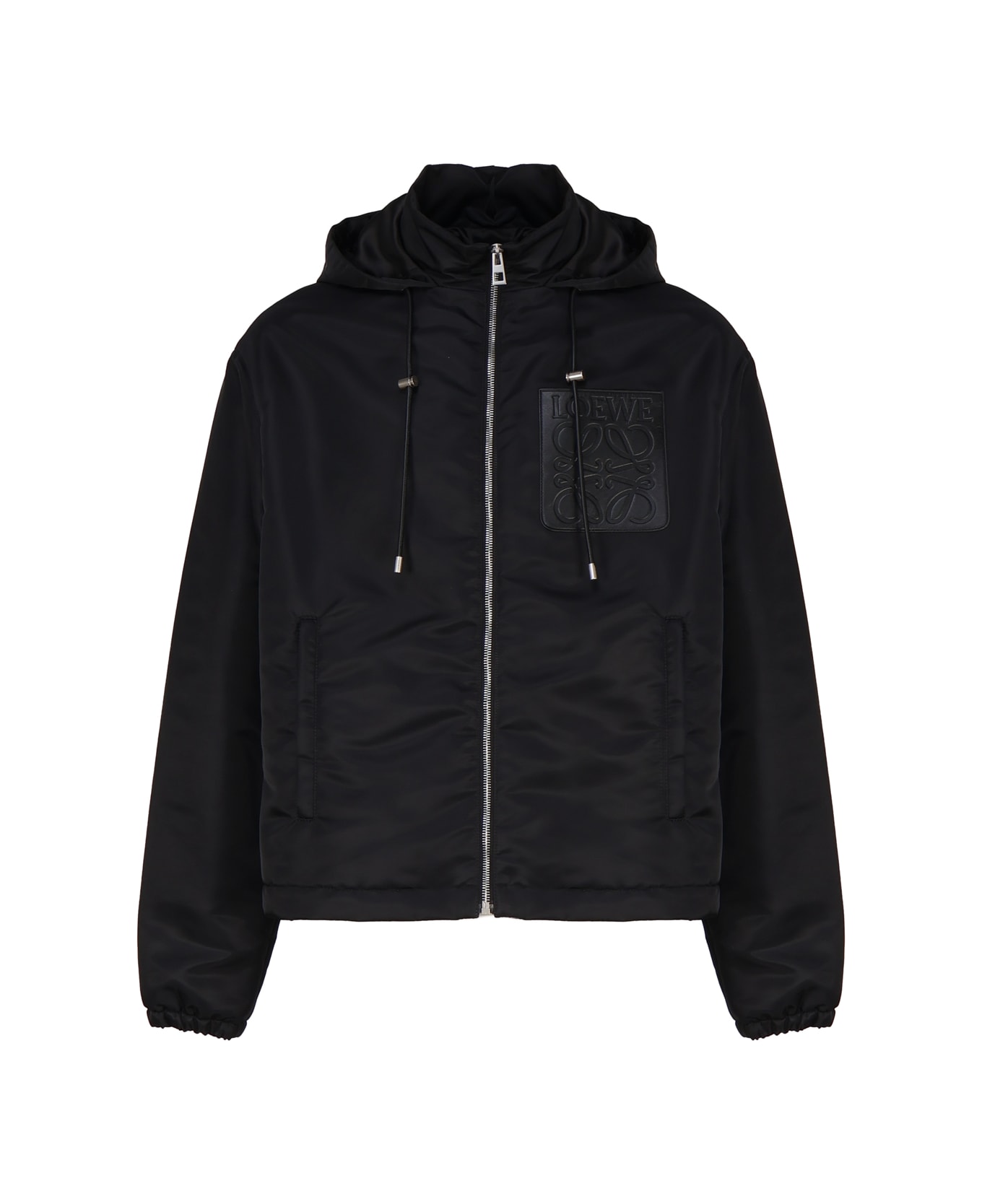 Loewe Hooded Padded Jacket In Wool - Black
