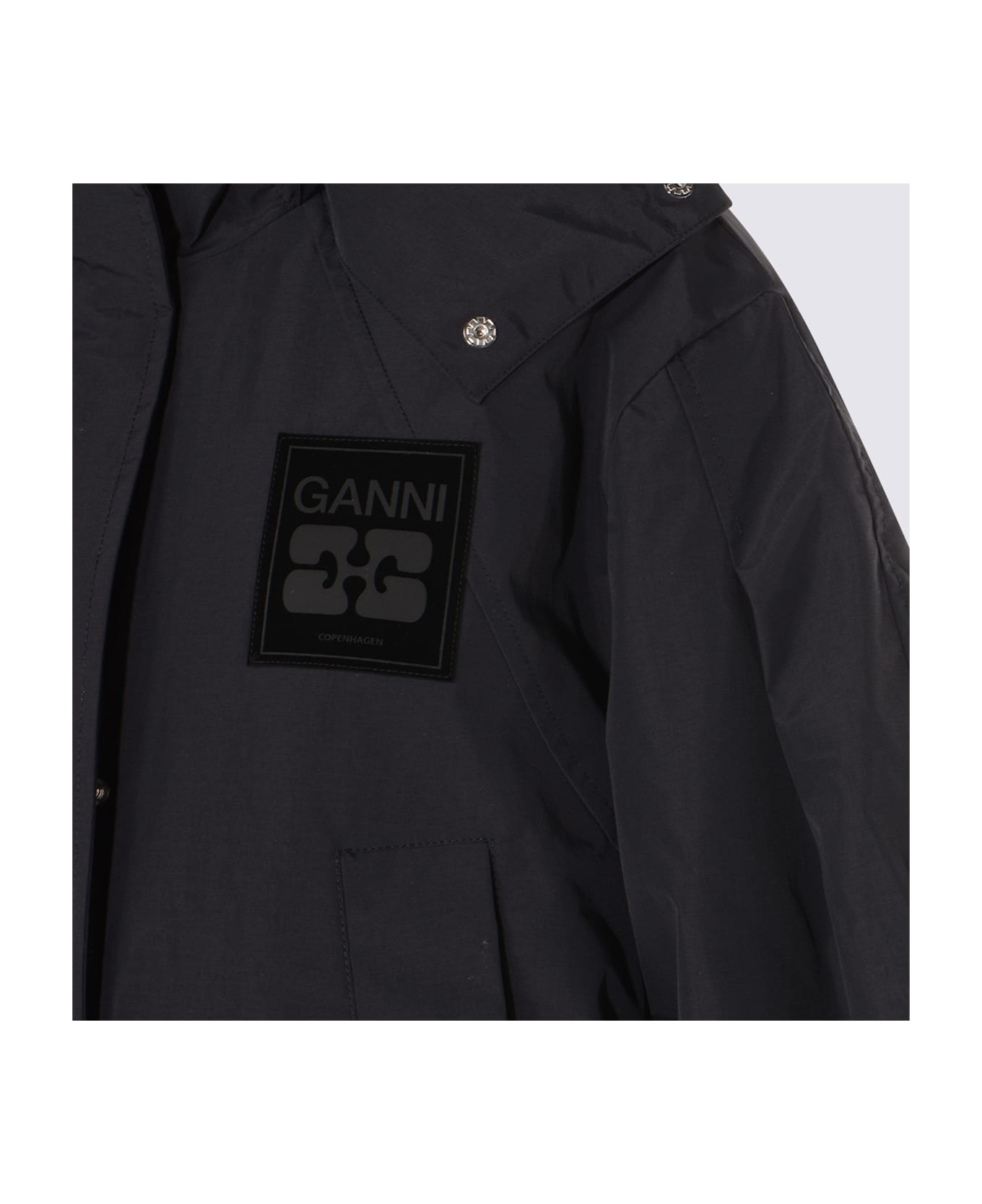 Ganni Black Down Jacket - PHANTOM
