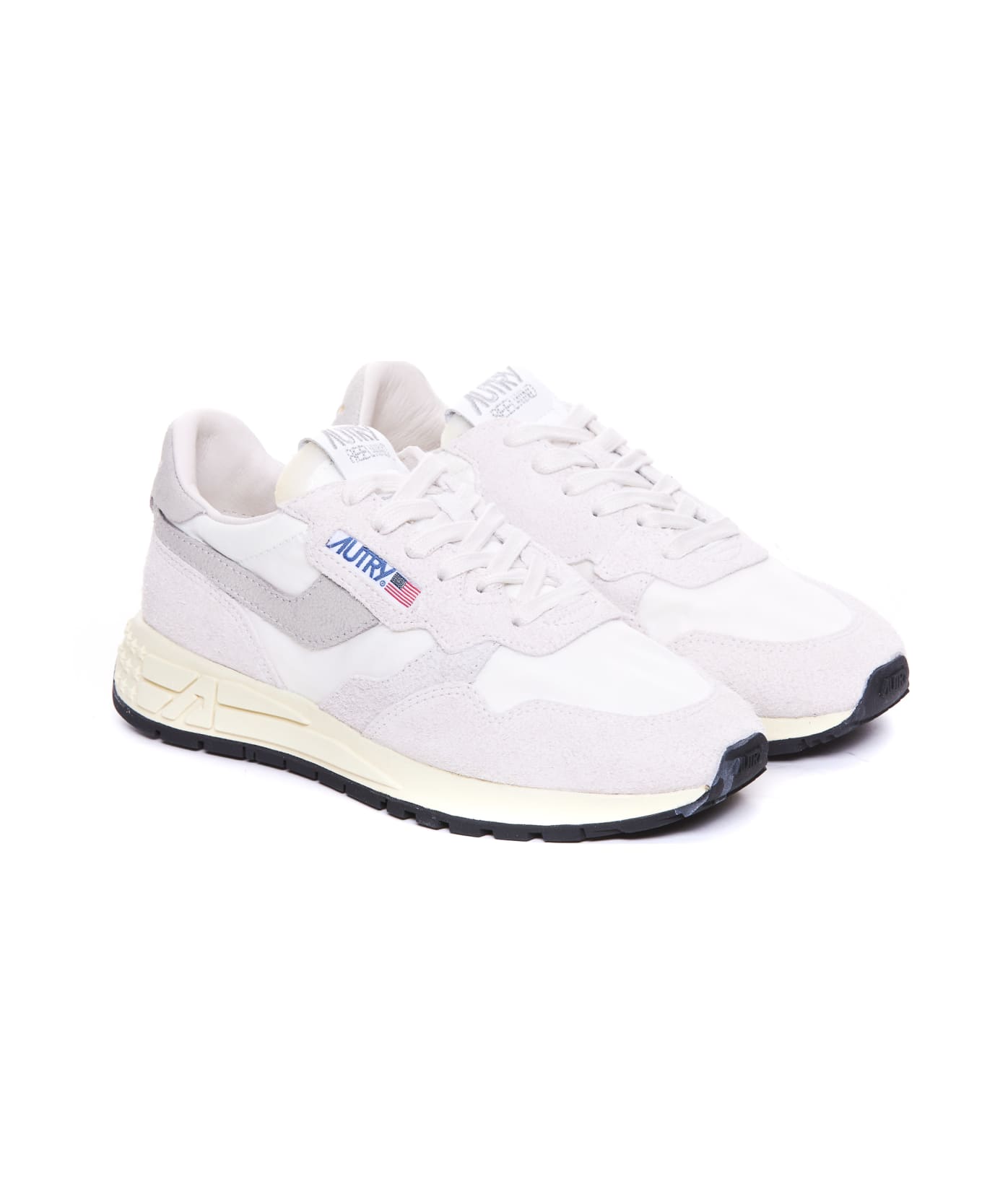 Autry Reelwind Low In Nylon And Suede - White