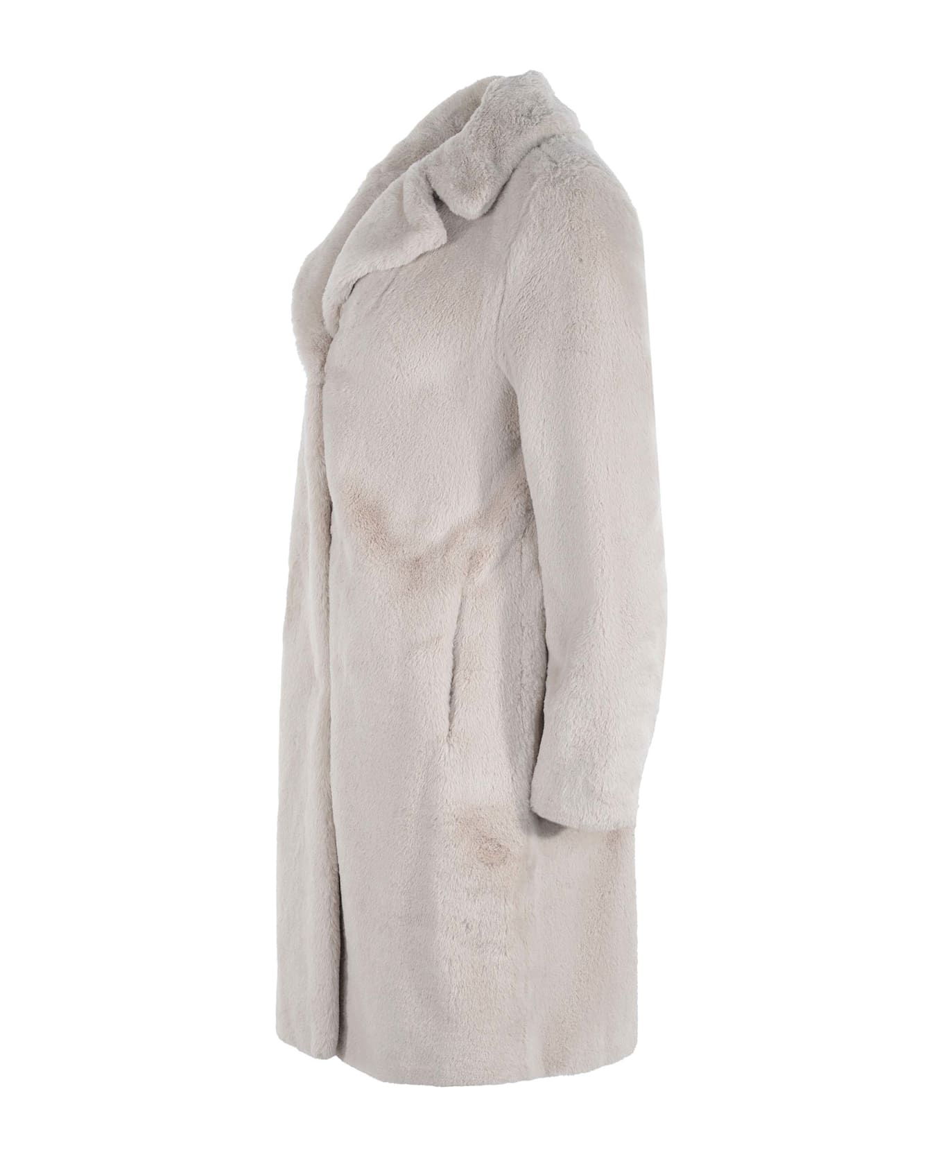 Herno Faux Fur Coat - Cream