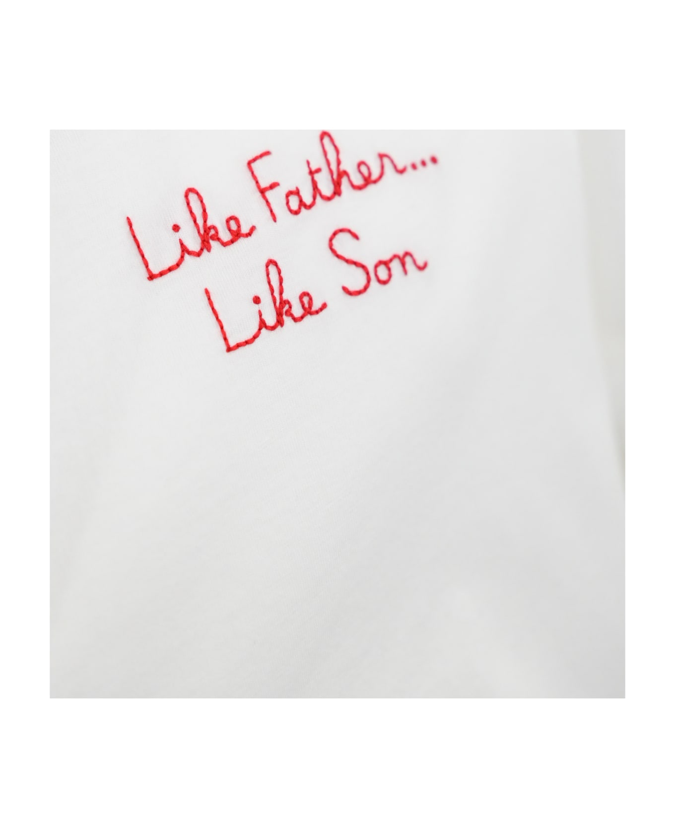 MC2 Saint Barth Simpson T-shirt With "like Father, Like Son" Embroidery - Bianco