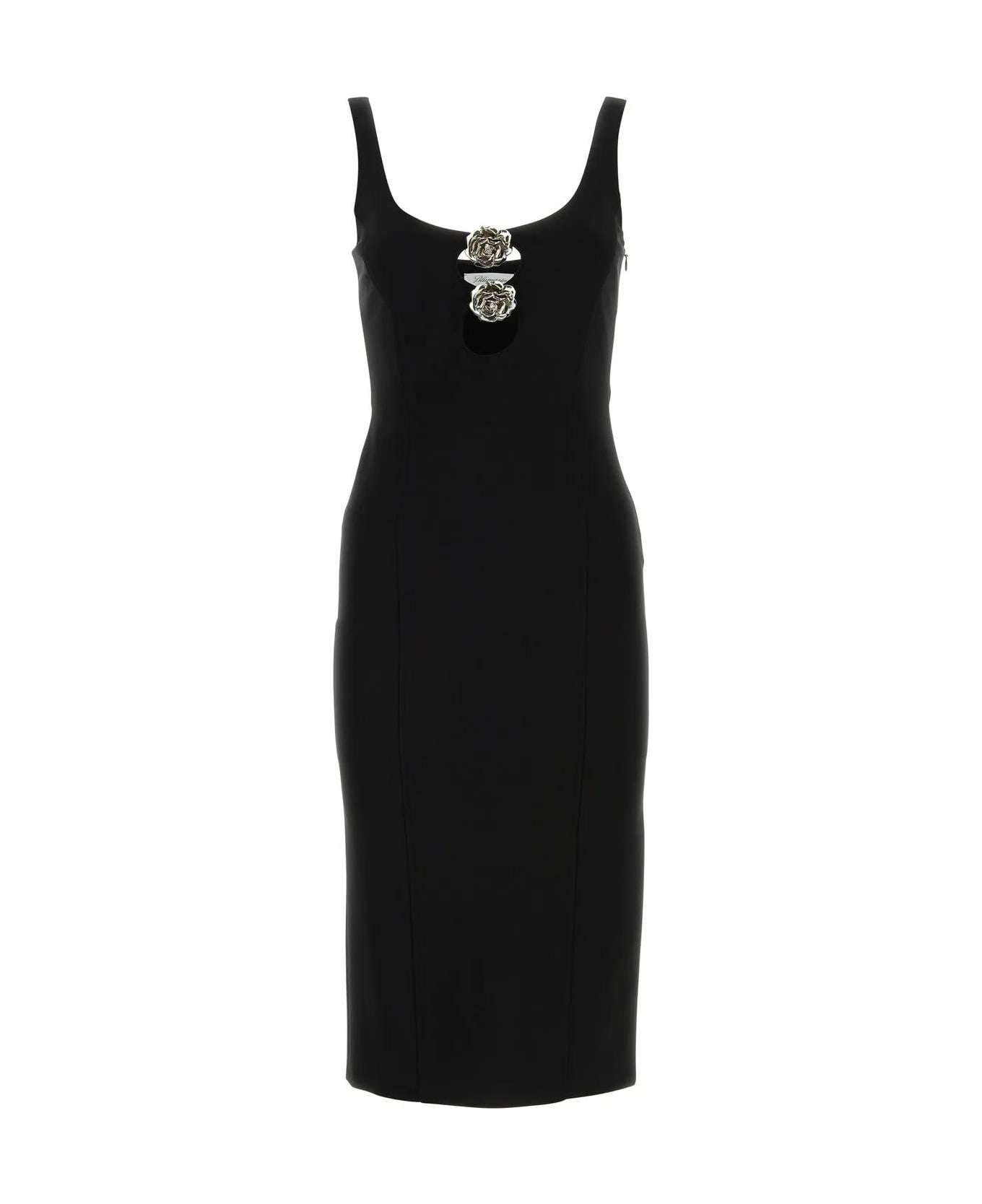 Blumarine Black Stretch Viscose Blend Dress - Nero