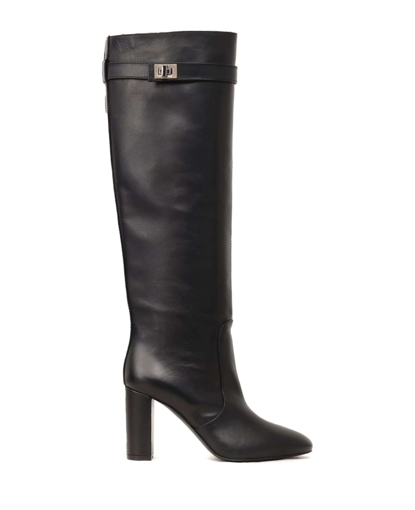 Via Roma 15 770 Belted Boots - BLACK