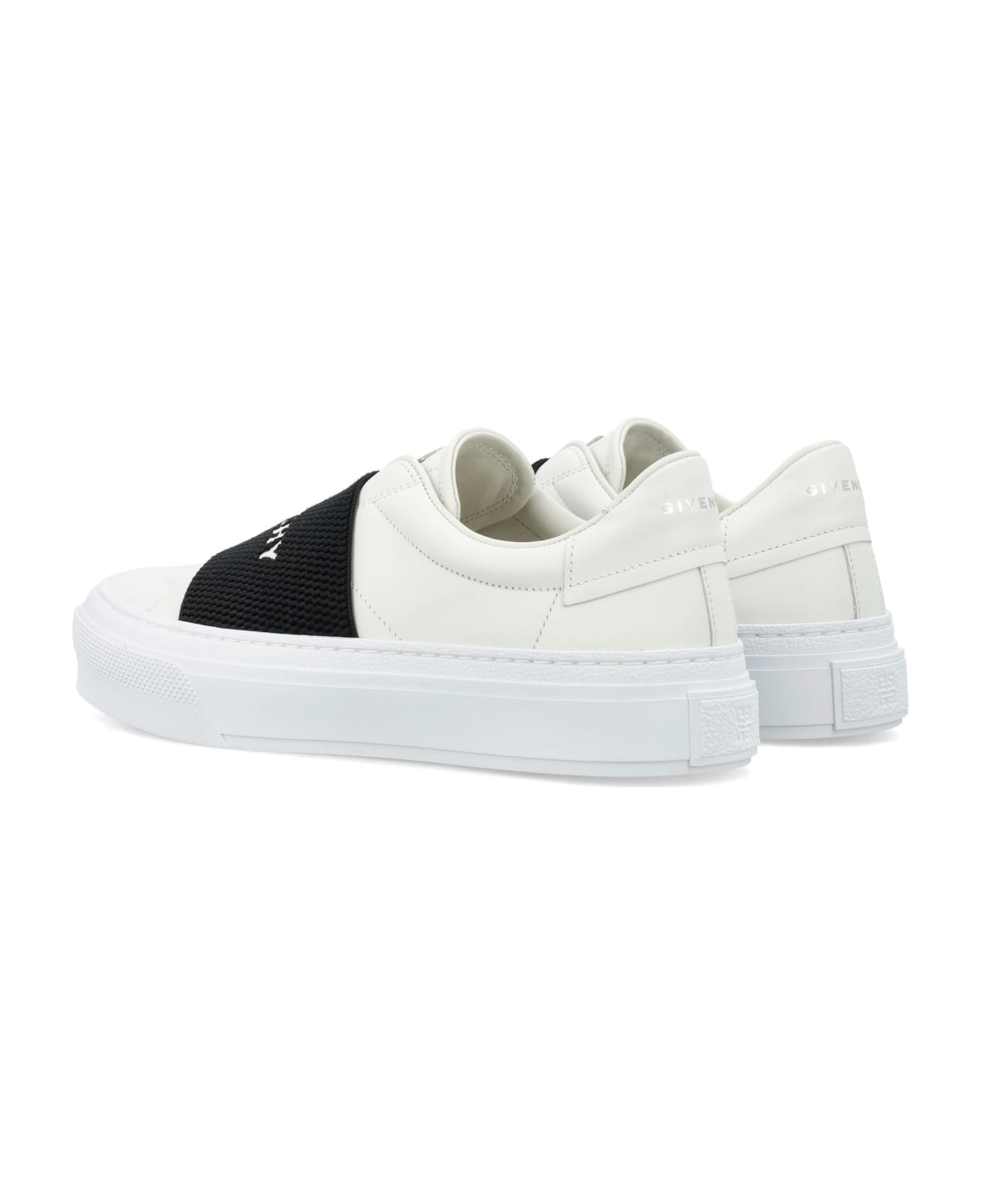 Givenchy City Sport Elastic Sneakers - WHITE/BLACK
