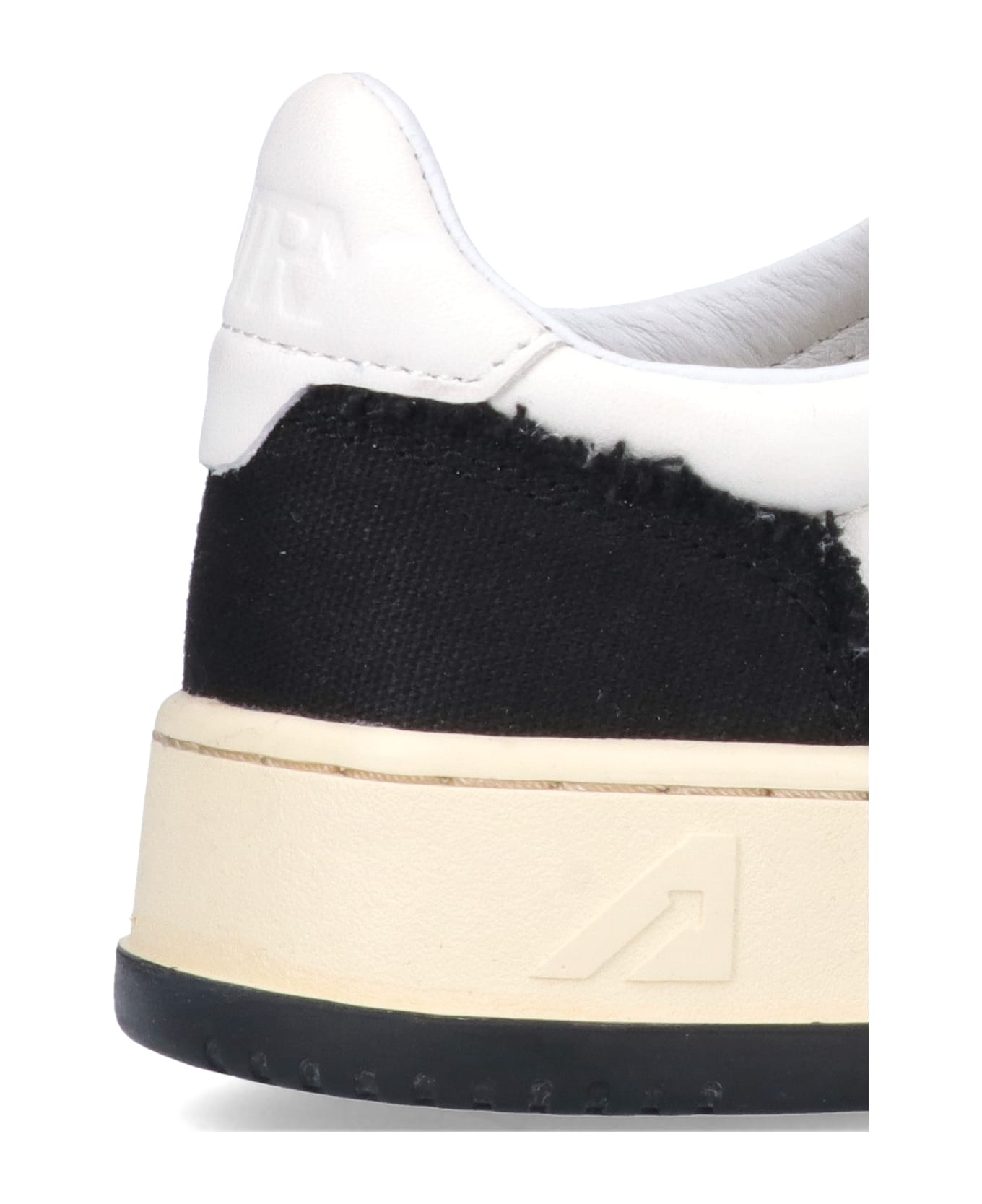 Autry Medalist Leather And Canvas Sneakers - Black