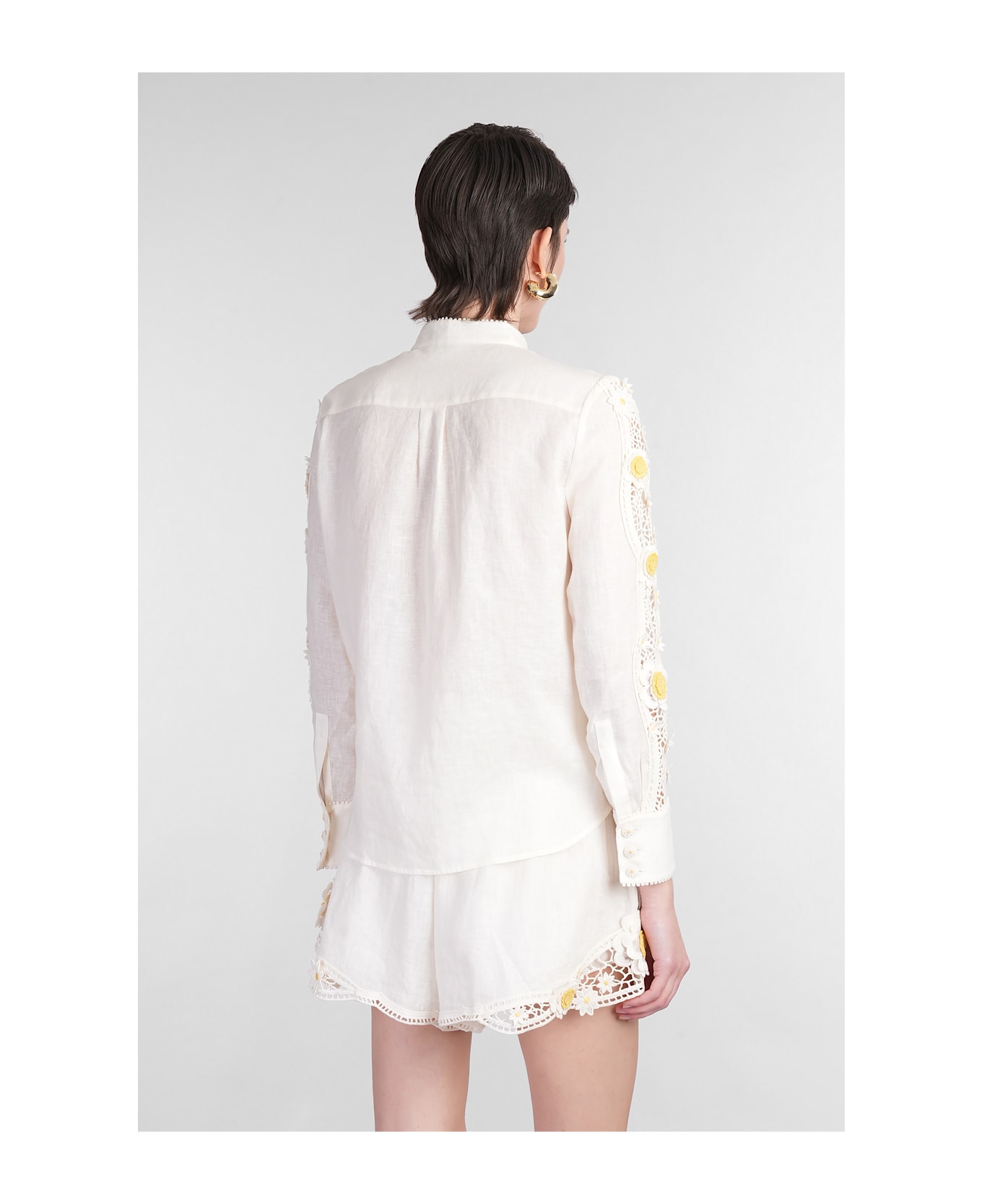 Zimmermann Shirt In Beige Linen - beige