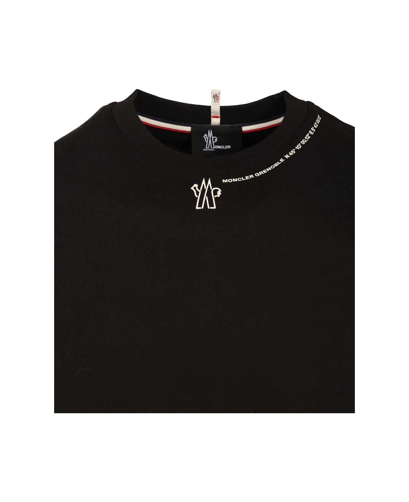 Moncler Grenoble Crew Neck Cotton T-shirt - BLACK