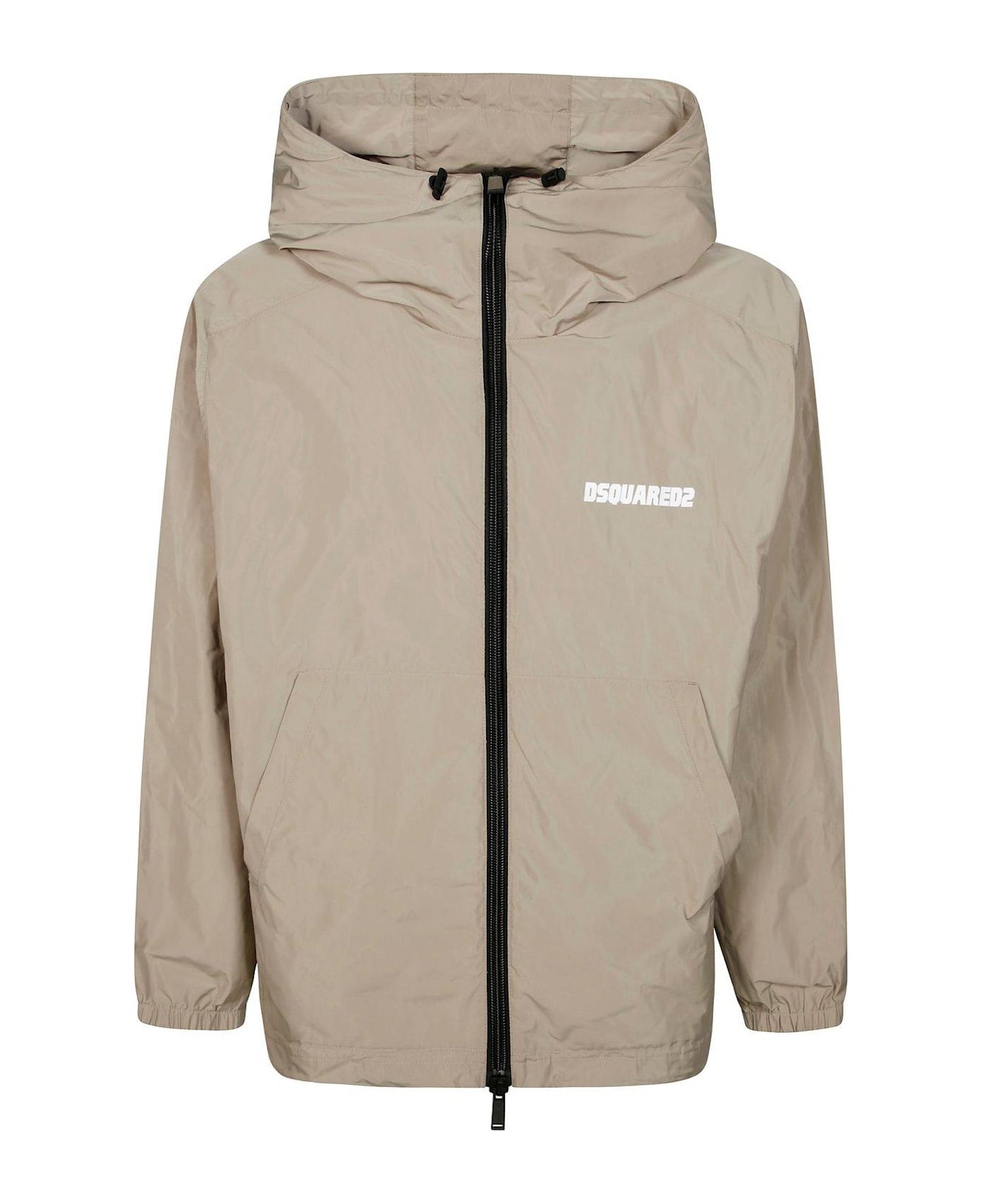 Dsquared2 Logo-printed Zipped Jacket - beige