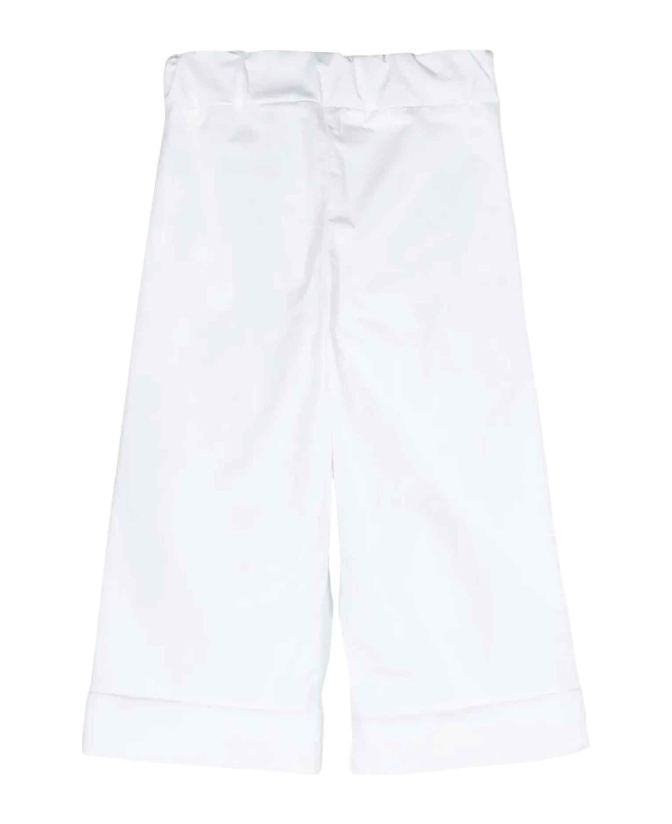 Dondup White Trousers waisted Girl - Bianco