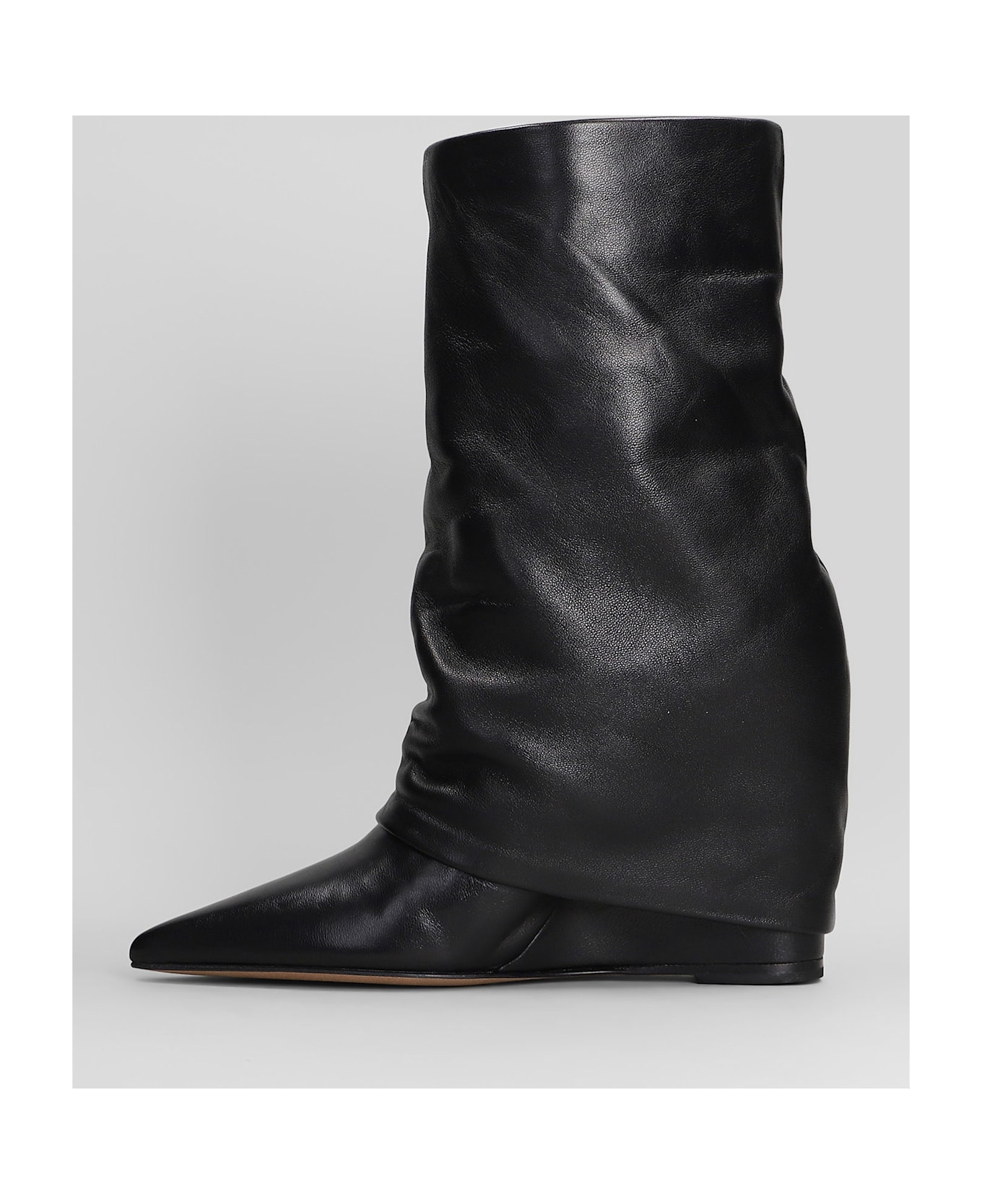 The Seller High Heels Ankle Boots In Black Leather - black
