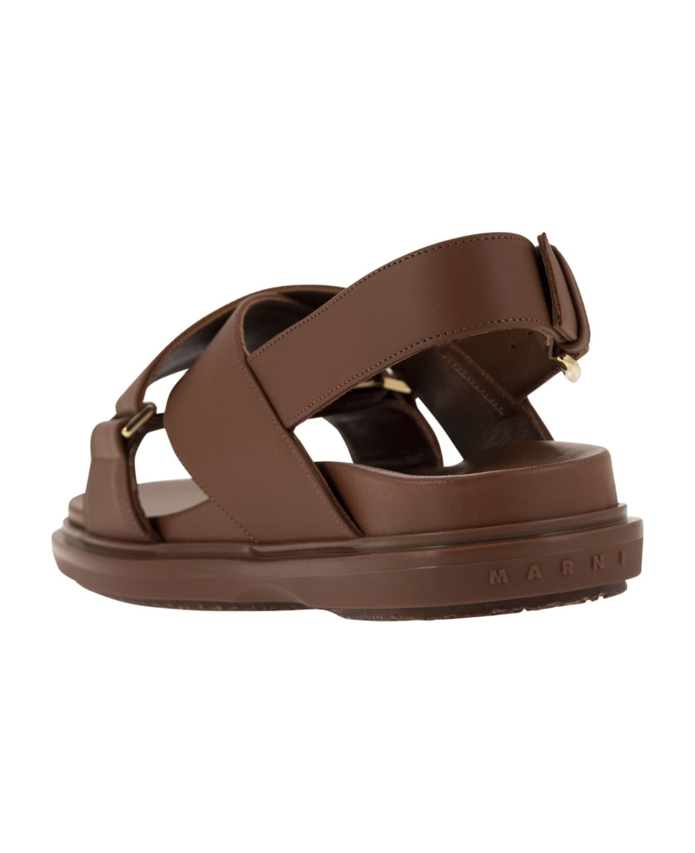 Marni Fussbett Leather Sandal - Brown