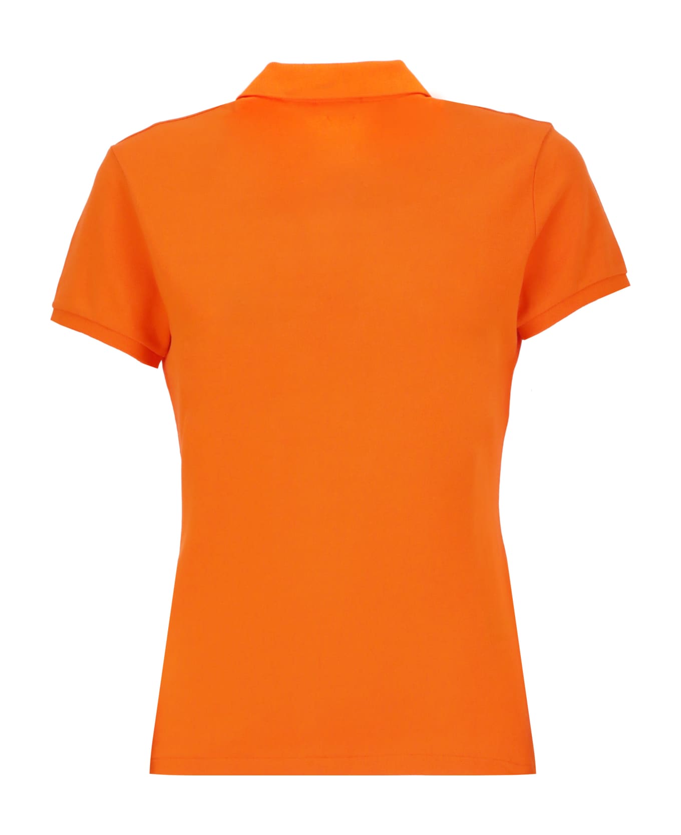 Ralph Lauren Slim Polo Shirt With Embroidery - Orange