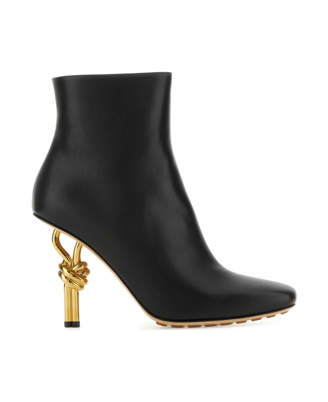 Bottega Veneta Black Leather Knot Ankle Boots - Black