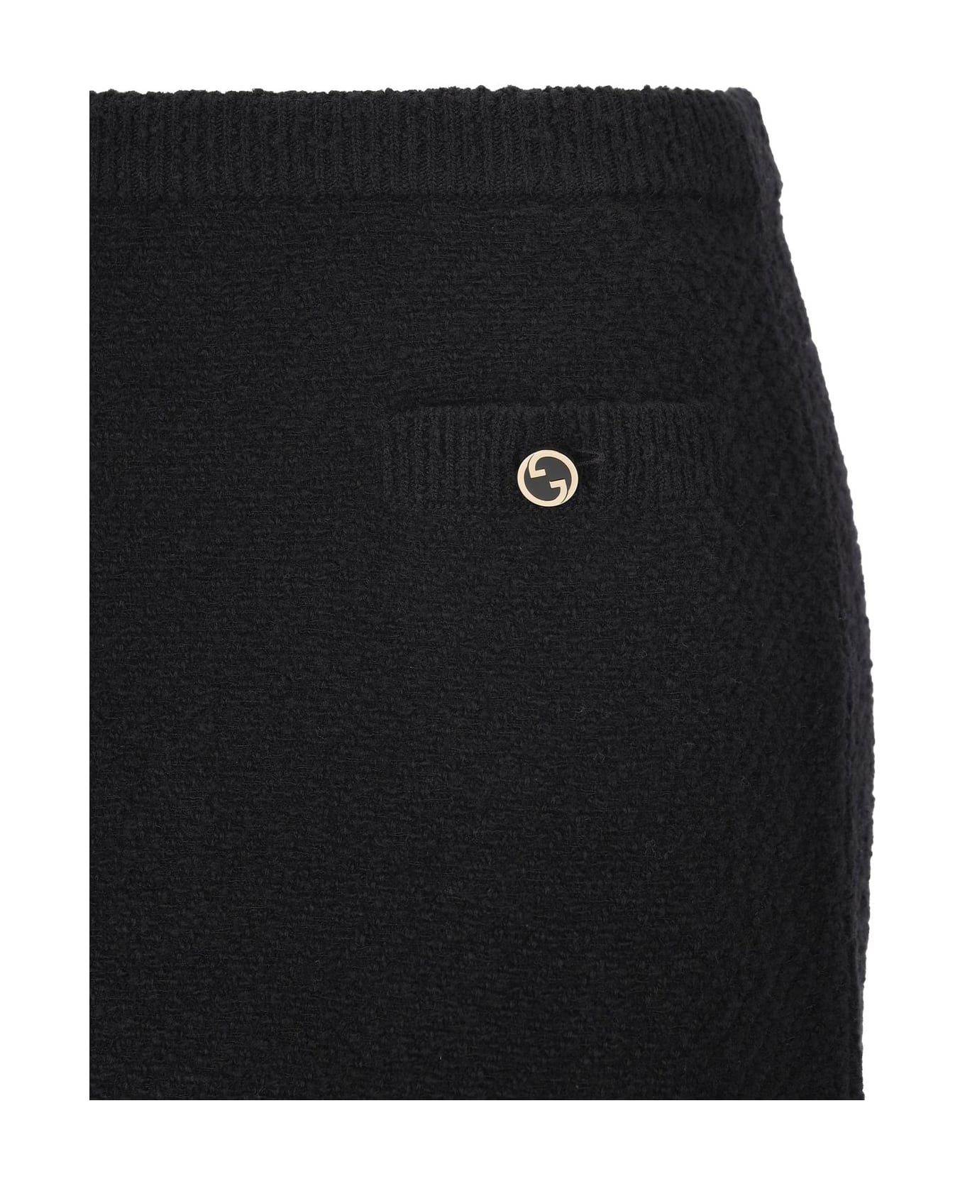 Gucci Interlocking G Buttoned Knit Mini Skirt - Black