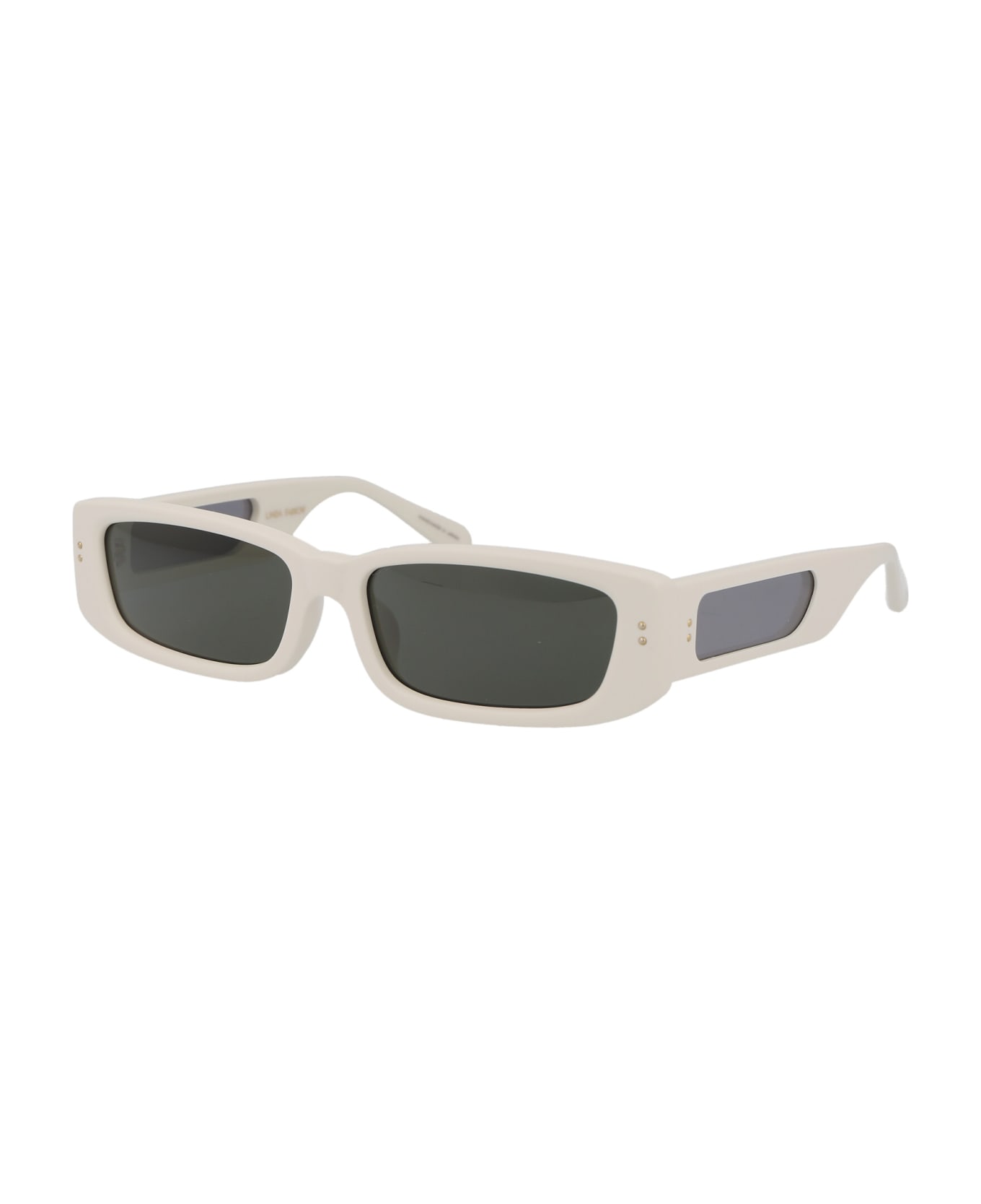 Linda Farrow Talita Sunglasses - WHITE/LIGHTGOLD/GREY サングラス