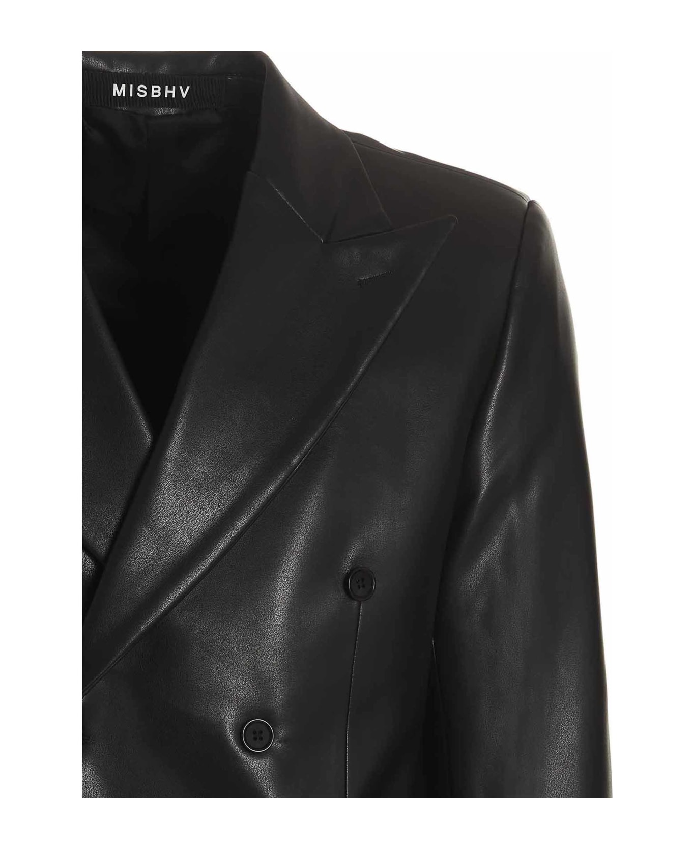 MISBHV Vegan Leather Blazer Jacket - Black  