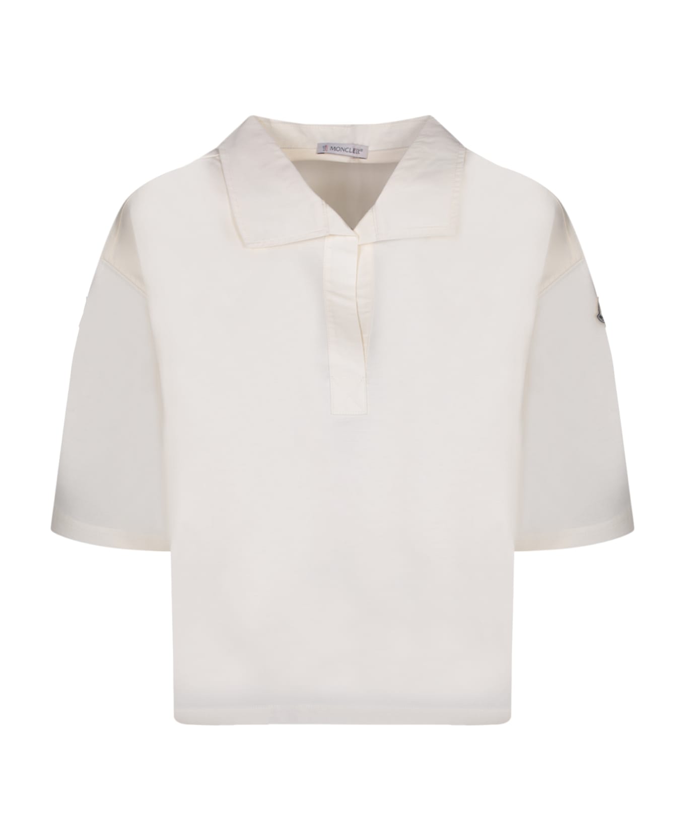Moncler Oversize Black Polo Shirt - White