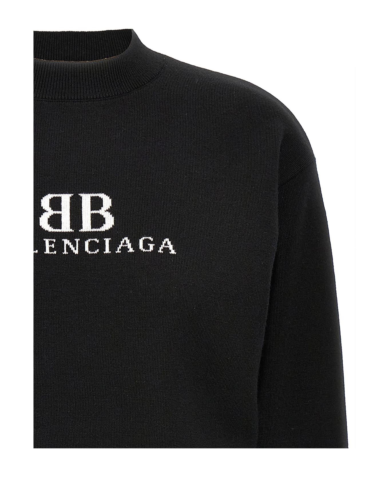 Balenciaga Logo Sweater - White/Black