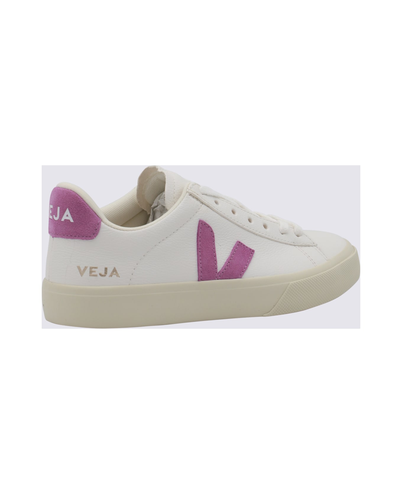 Veja White And Pink Leather Campo Sneakers - EXTRA-WHITE_MULBERRY