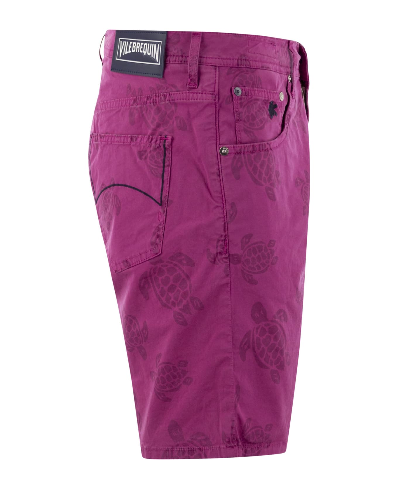 Vilebrequin Bermuda Shorts With Ronde Des Tortues Resin Print - Fuchsia