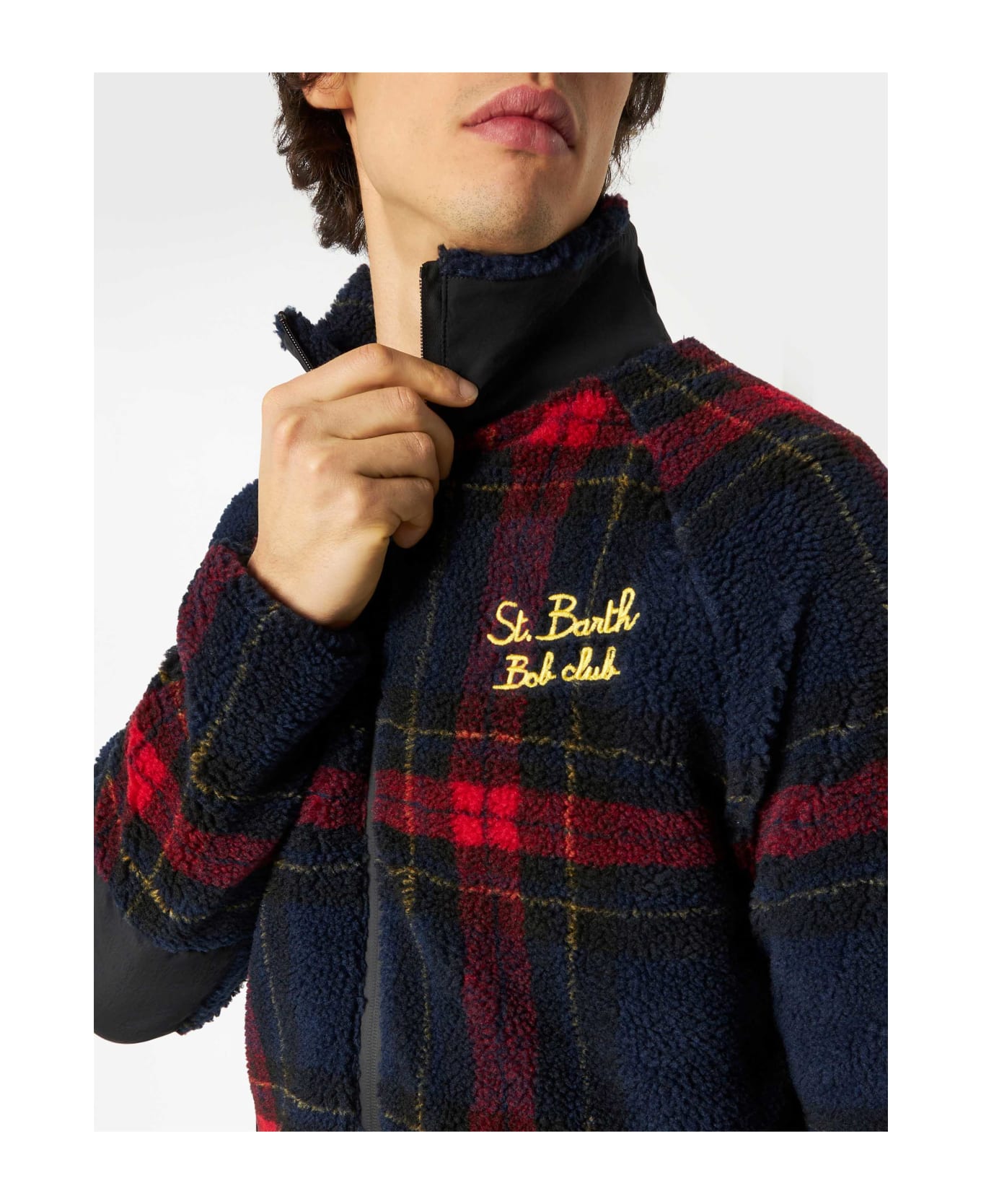 MC2 Saint Barth Sherpa Jacket With St. Barth Bob Club Embroidery - BLUE ジャケット
