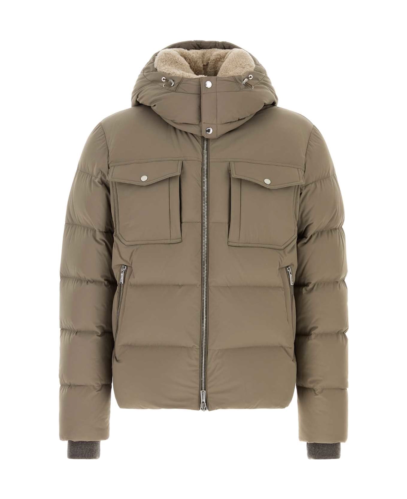 Moorer Cappuccino Nylon Blend Alarick Down Jacket - NUT