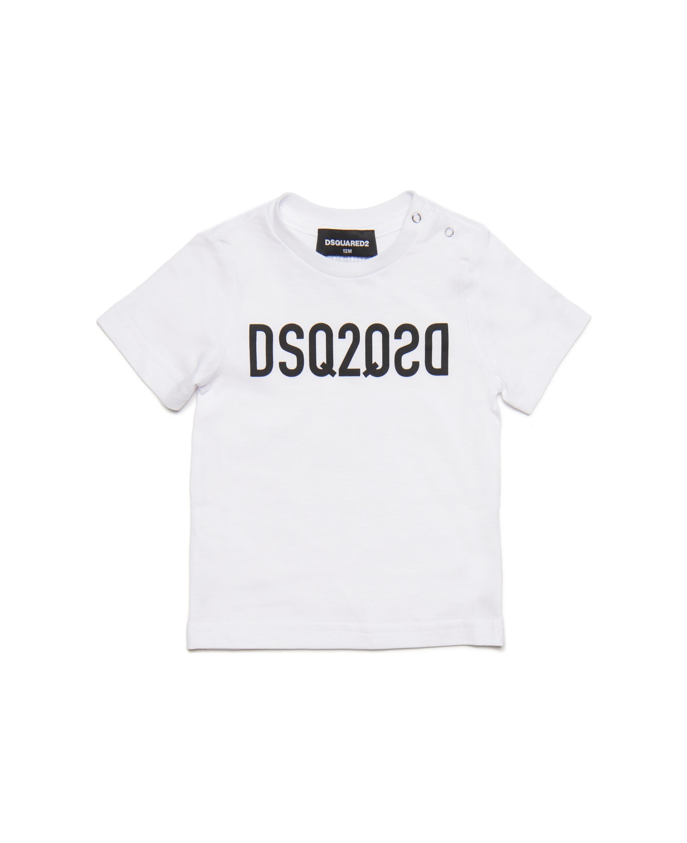 Dsquared2 D2t930b T-shirt Dsquared White Jersey T-shirt With detalle - White