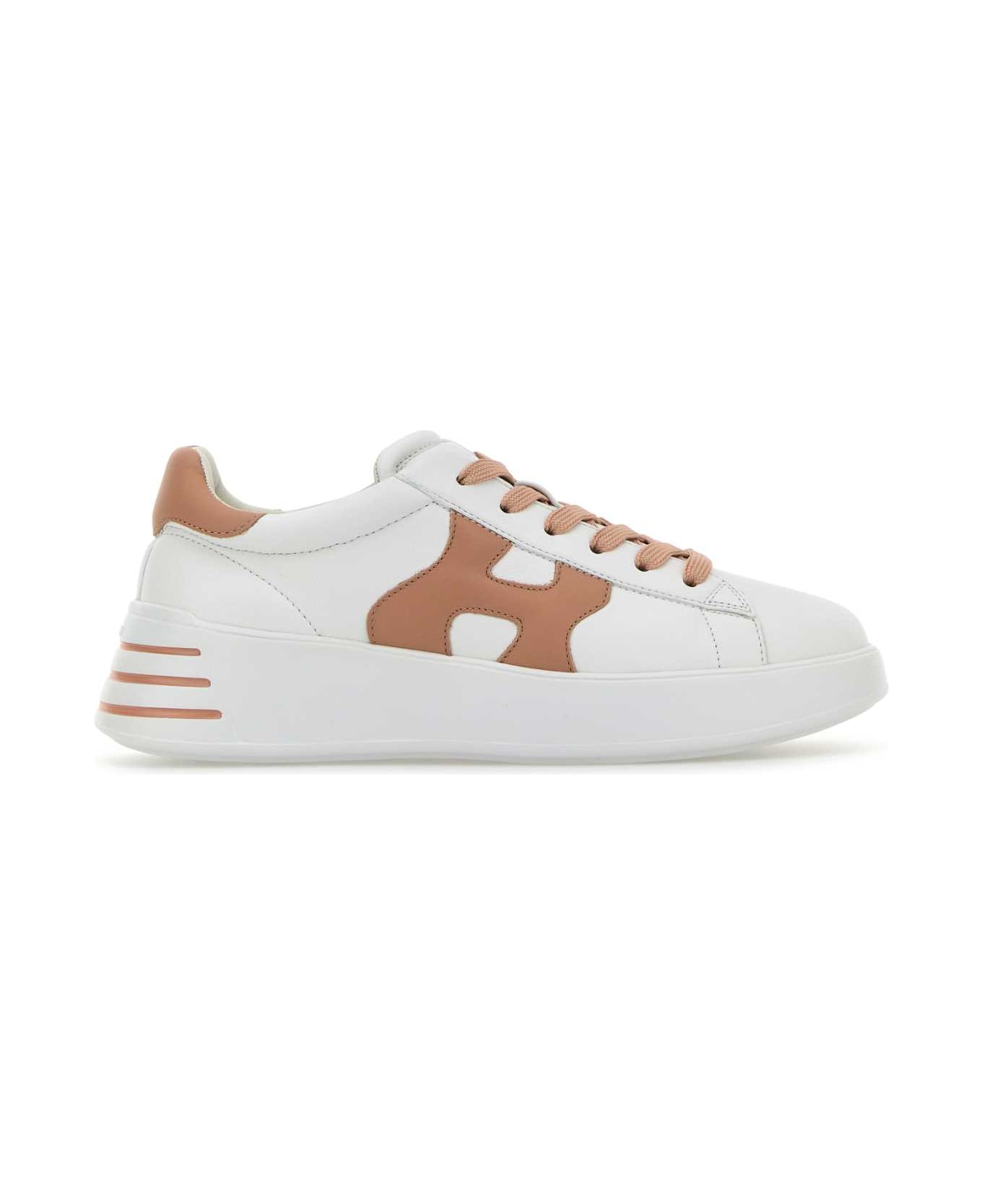 Hogan White Nappa Leather Hogan Rebel Sneakers - WHITE
