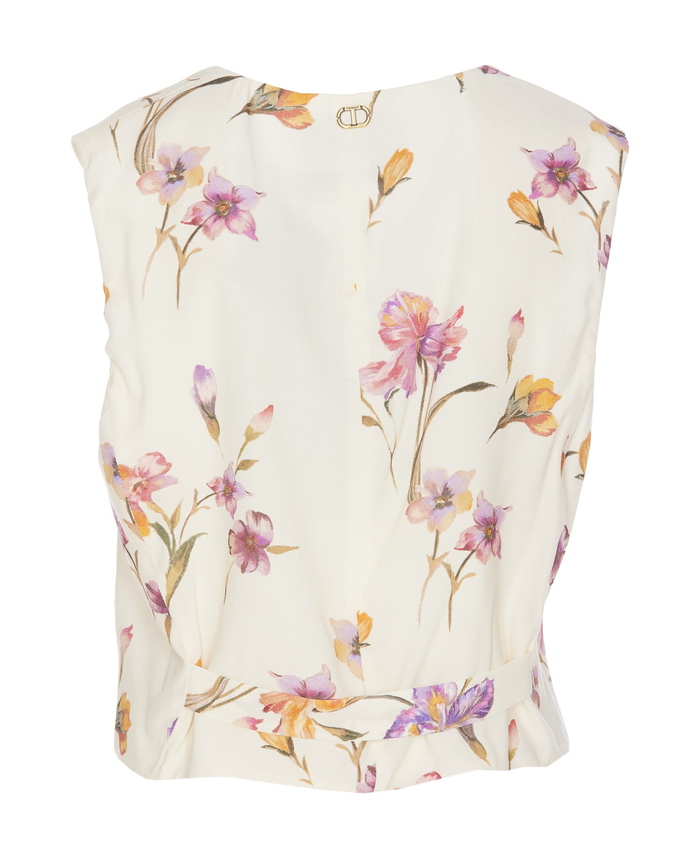 TwinSet Floral Print Top - White