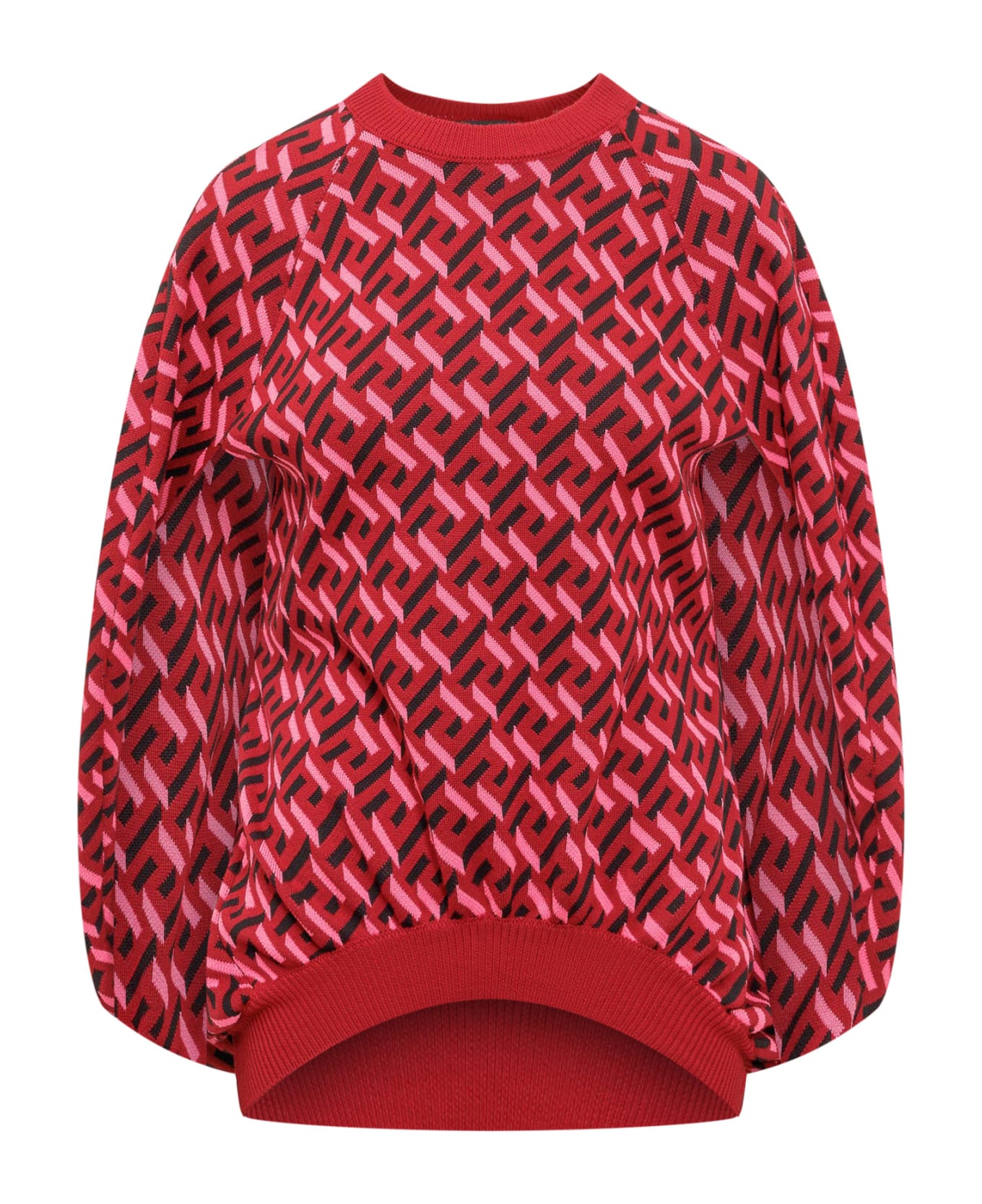 Versace La Greca Sweater - PARED RED FUXIA