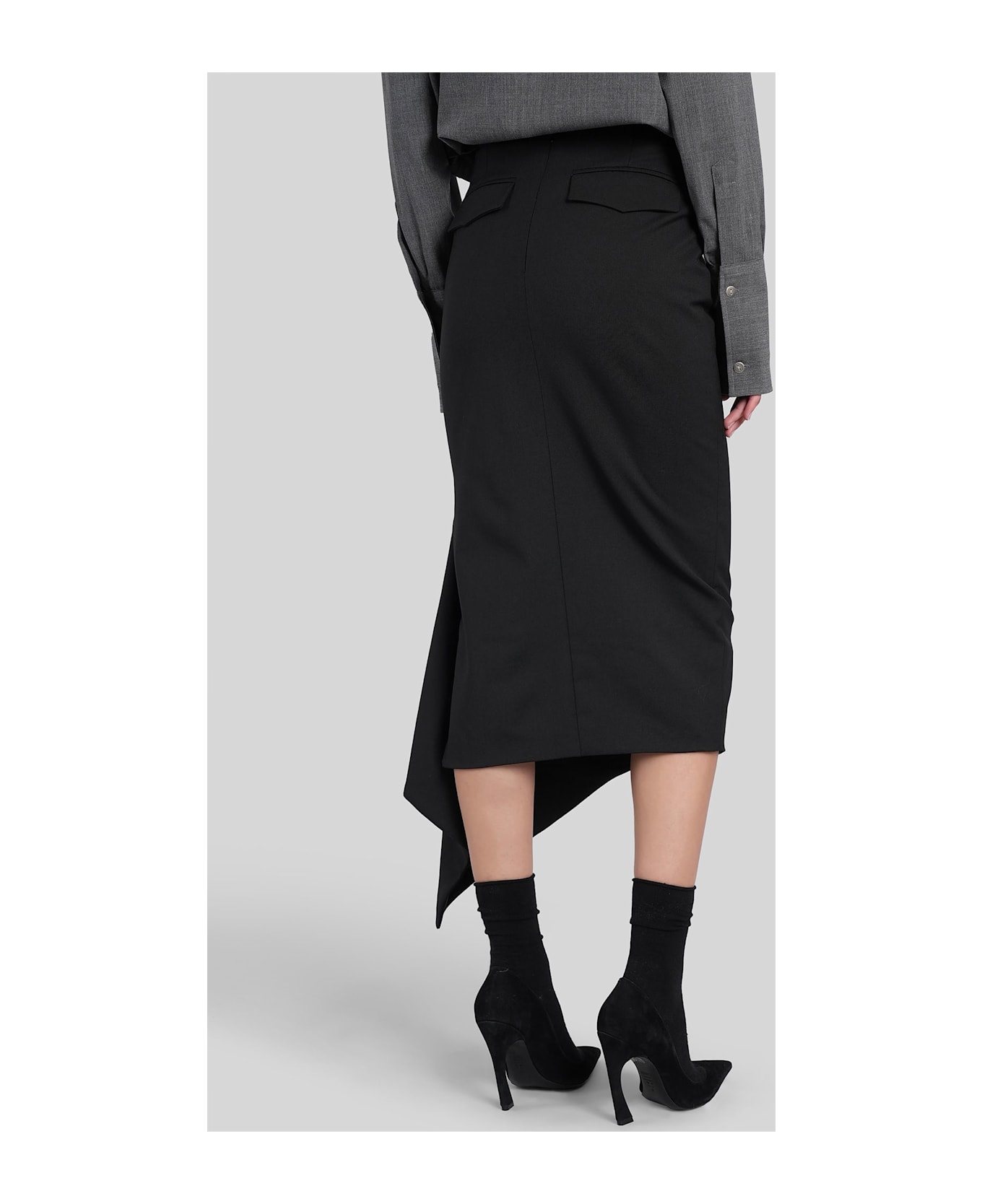 TheLatest Cassidy Skirt In Black Polyester - black