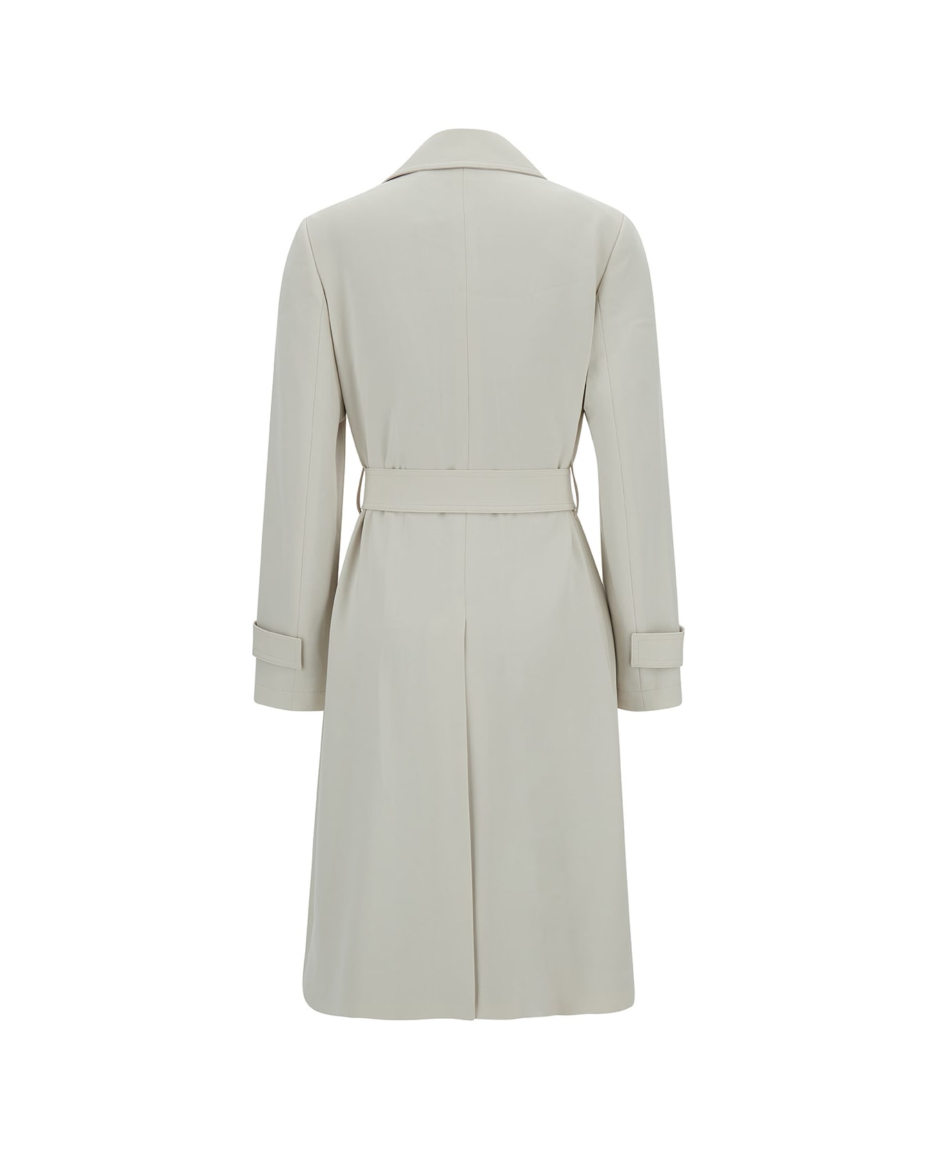 Theory Off-white Trench Coat With Revers Collar In Triacetate Blend Woman - Pumice