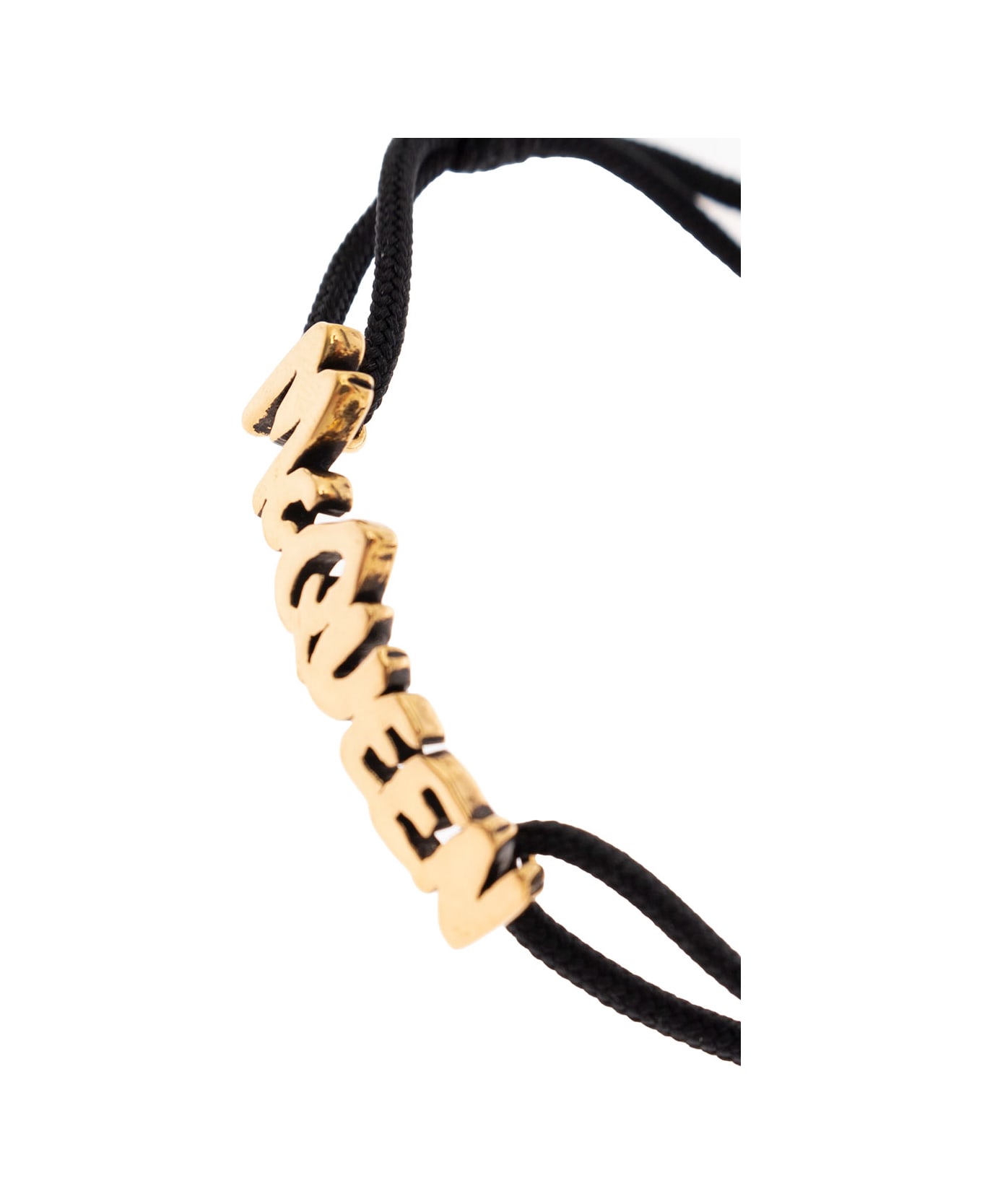 Alexander McQueen Woman's Black Graffiti Brass Bracelet With Logo - Black